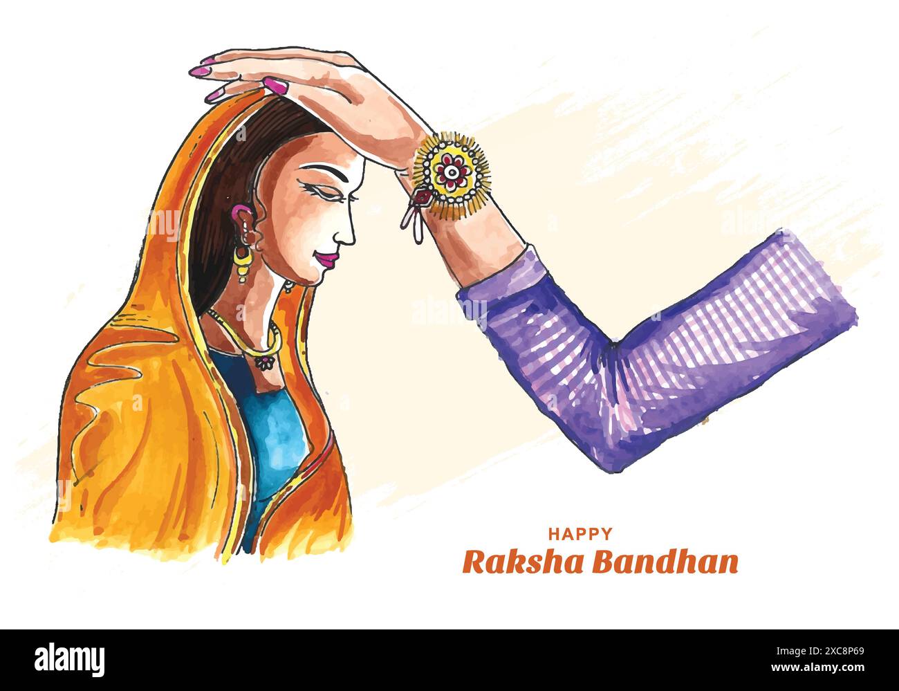 Happy raksha bandhan indian festival celebration card background Stock ...