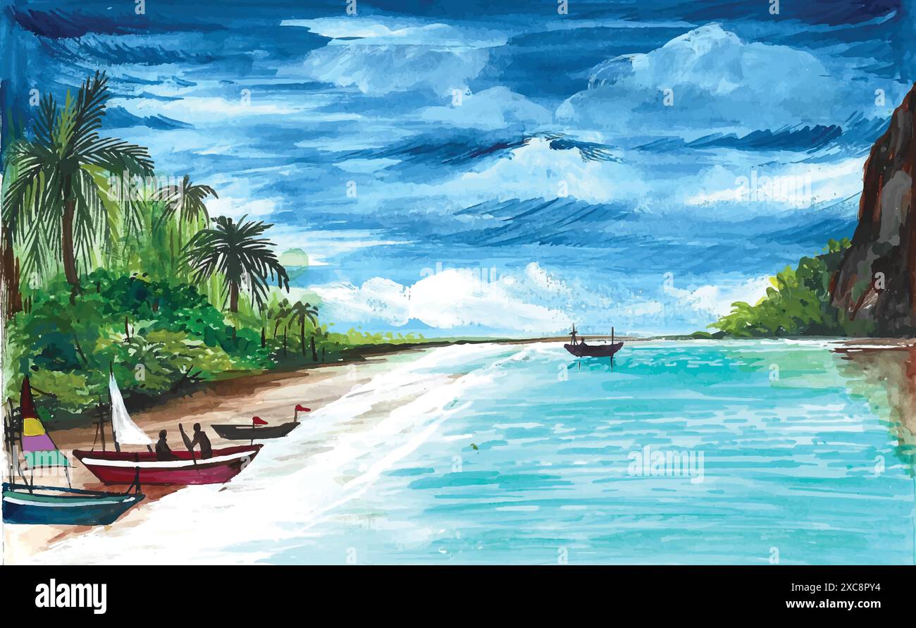 Draw spring Stock Vector Images - Alamy