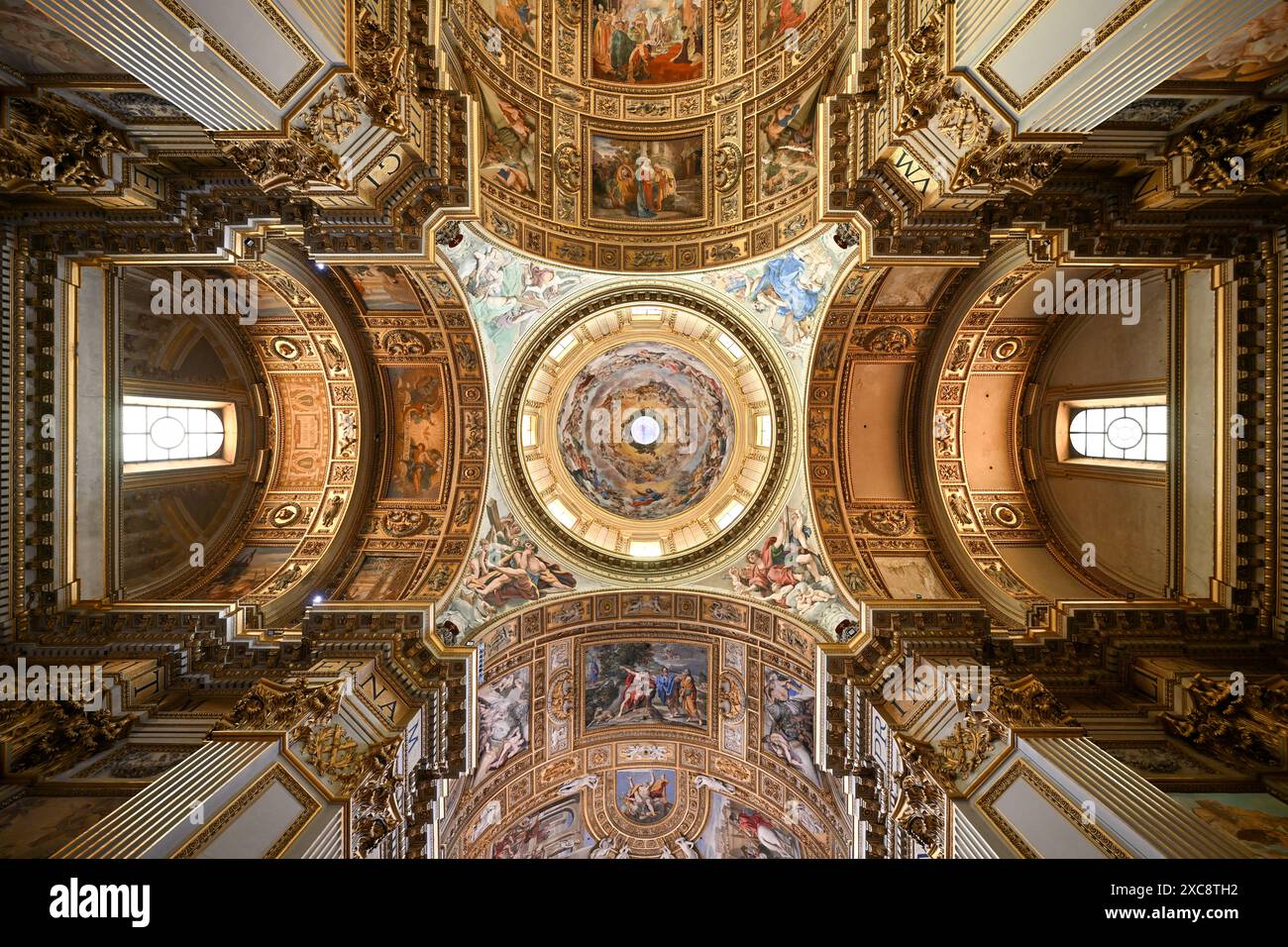 Rome, Italy - Aug 31, 2023: Interior of Basilica of Sant'Andrea della Valle in Rome, Italy. Stock Photo