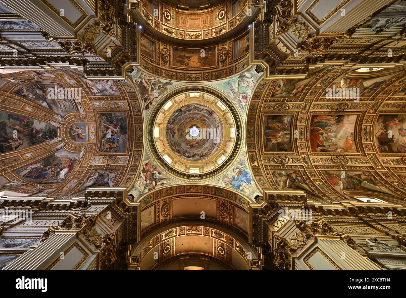 Rome, Italy - Aug 31, 2023: Interior of Basilica of Sant'Andrea della Valle in Rome, Italy. Stock Photo