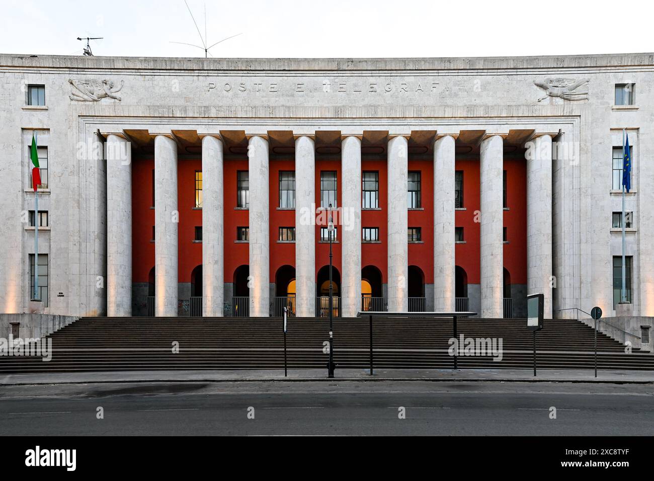 Palermo, Italy Aug 30, 2023 View of the post office building in