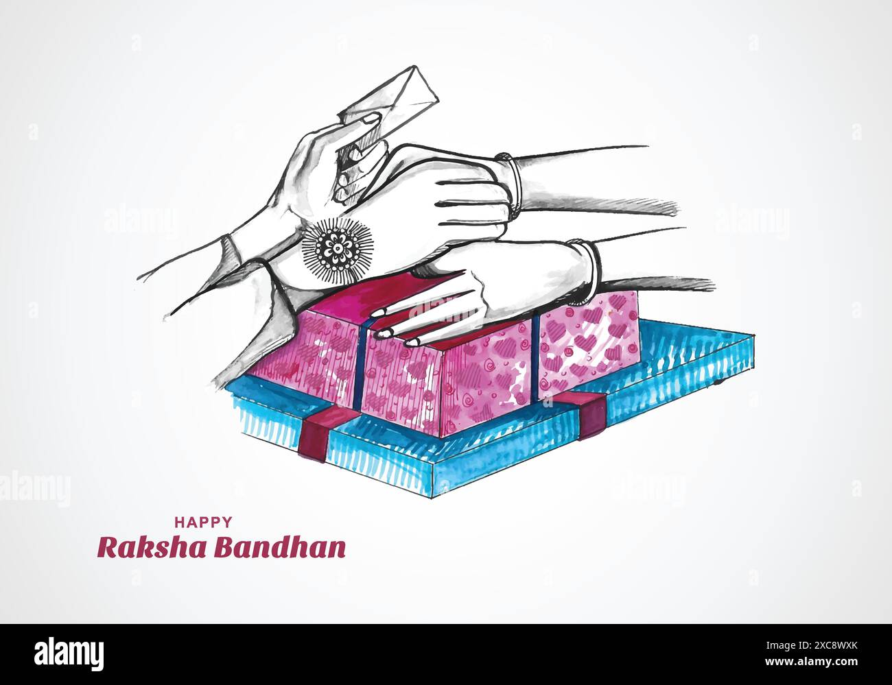 Happy raksha bandhan indian festival celebration card background Stock ...