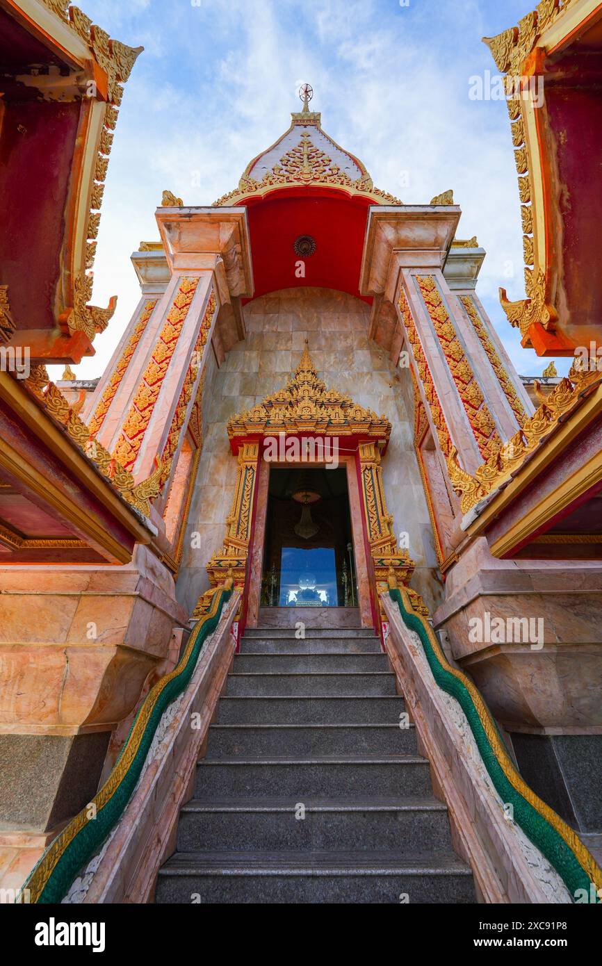 Chedi (pagoda) of the Wat Chalong, a 19th century Buddhist temple on ...