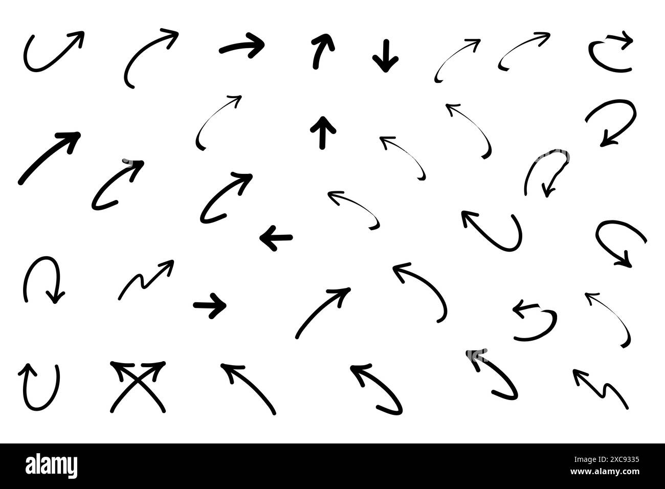 Hand drawn arrow icons doodle design elements Stock Vector Image & Art ...