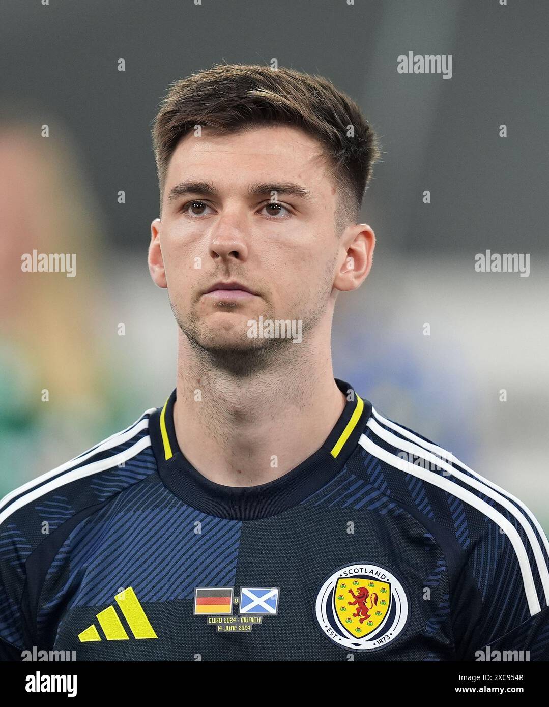 Scotland's Kieran Tierney before the UEFA Euro 2024 Group A match at ...