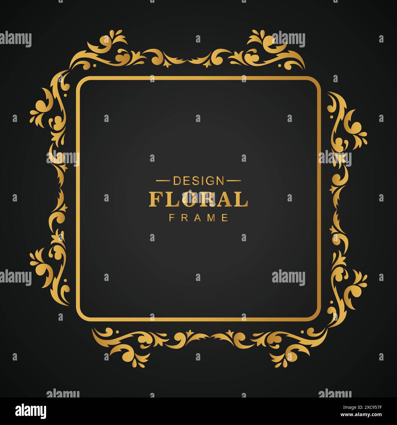 Decorative luxury golden ornamental floral frame background Stock ...