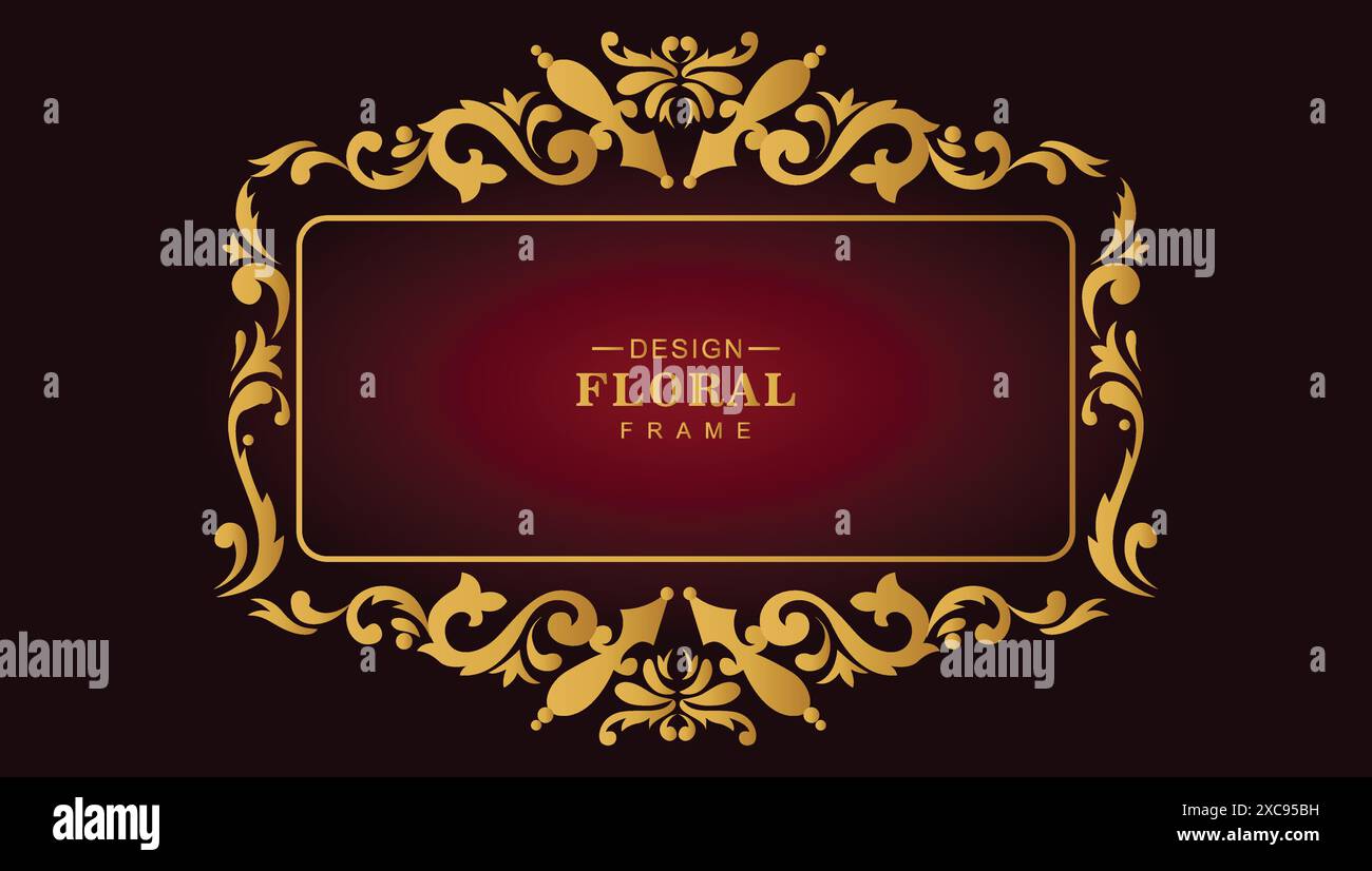 Awesome golden ornamental floral frame background Stock Vector Image ...