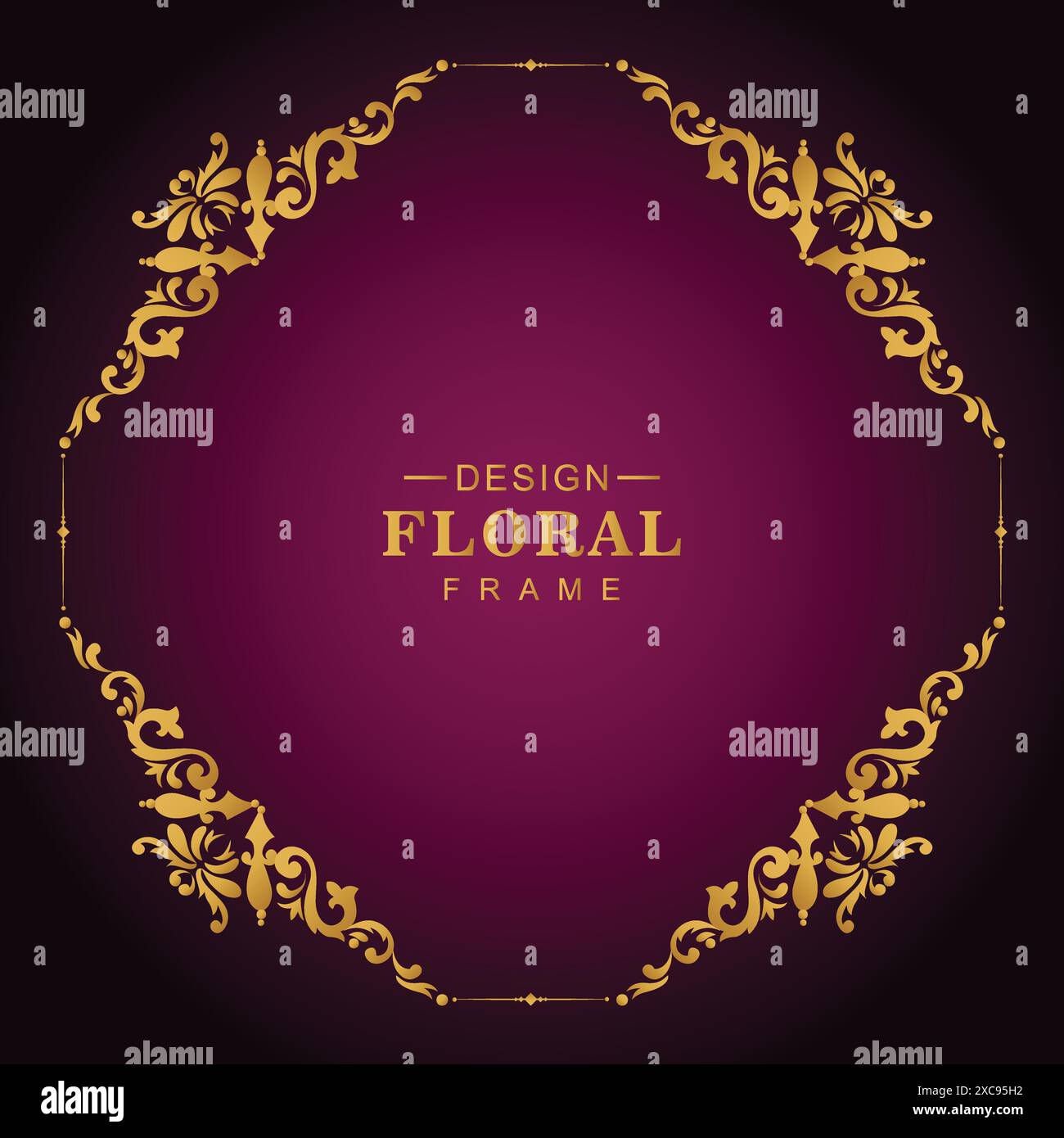 Ornamental decorative golden border floral frame background Stock ...