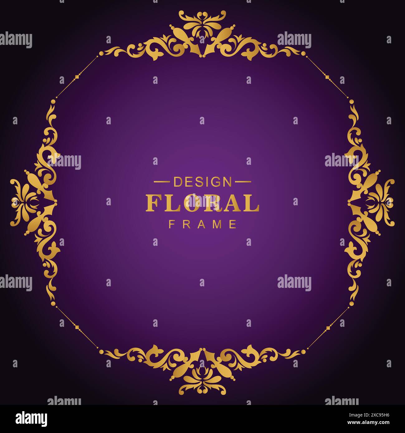 Ornamental decorative golden border floral frame background Stock ...
