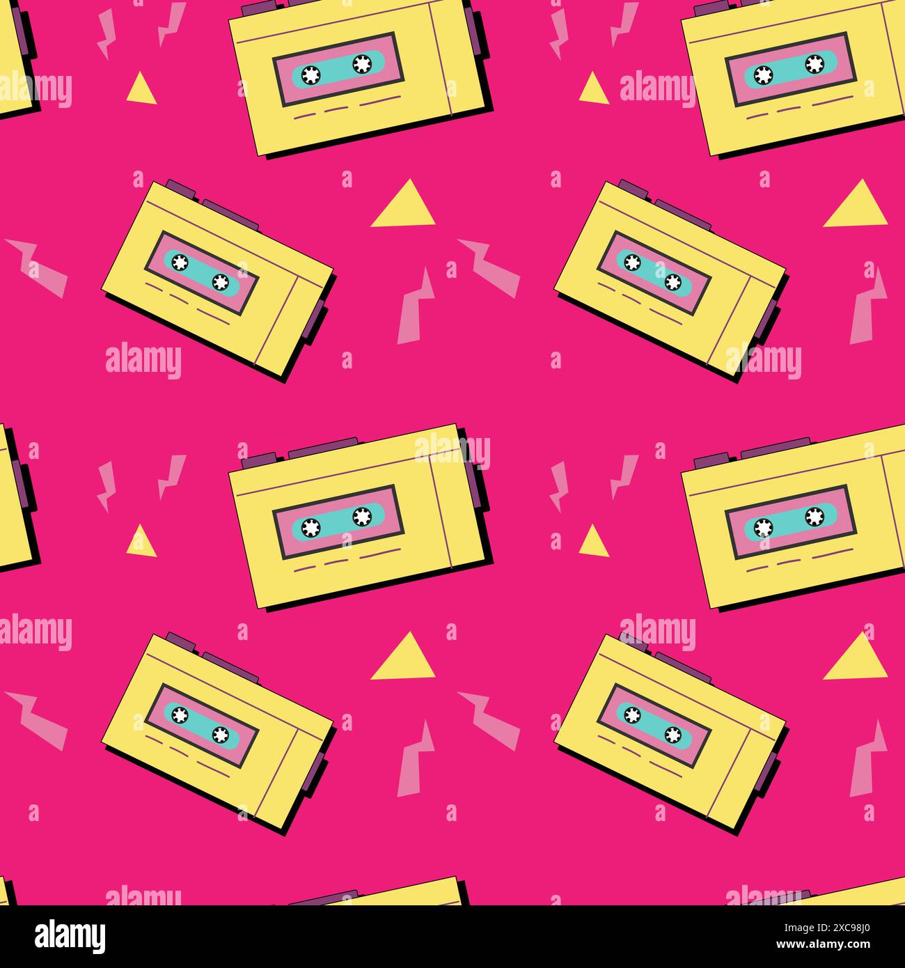 90s music background with audio equipment from 00s. Retro fashion ...