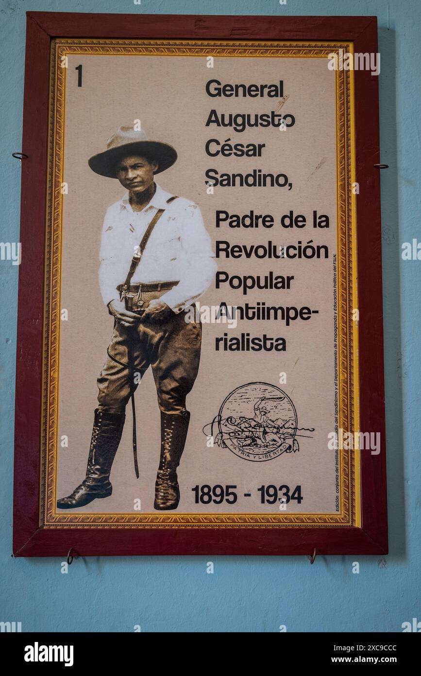 General Augusto Sandino, Museum of the Revolution, documenting the events leading up to the Sandinista Revolution, the happenings of the revolution an Stock Photo