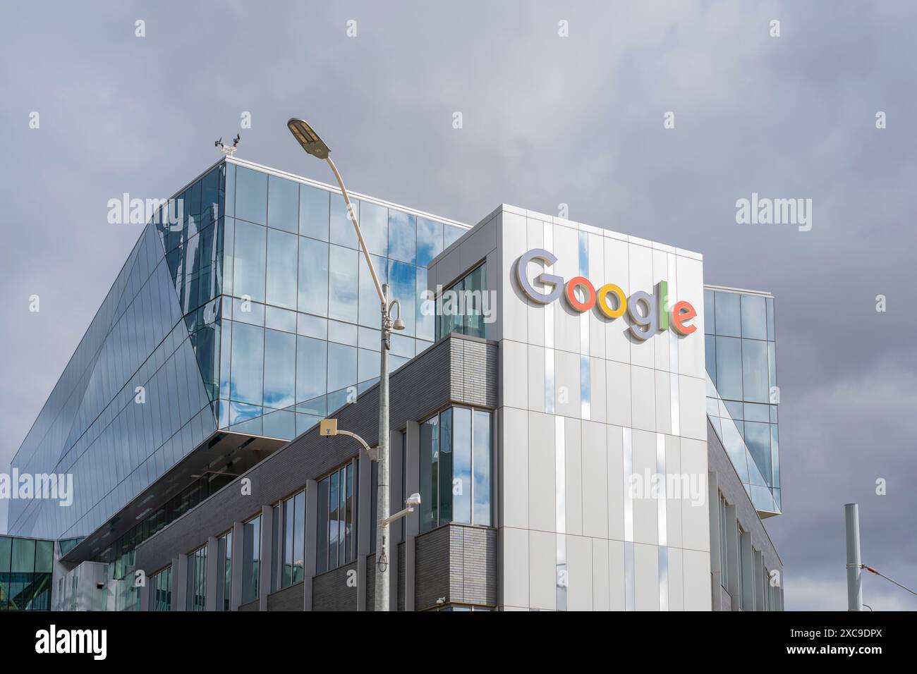 Google Waterloo office buildings at Breithaupt St in Kitchener, Ontario, Canada, on October 28, 2023. Stock Photo