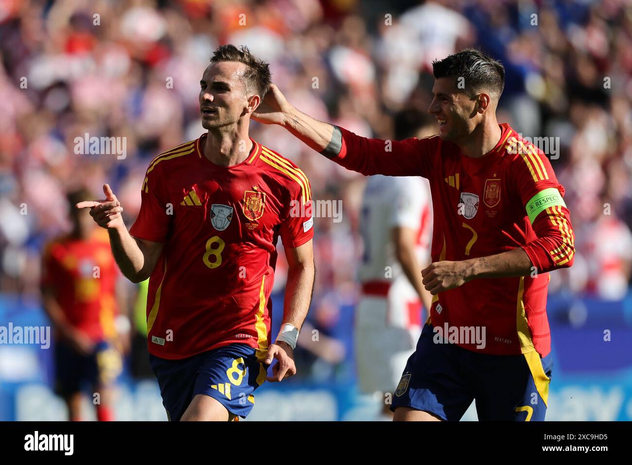 Berlin, Germany, 15, June, 2024. Fabián Ruiz celebrate his team’s second goal during the match between Spain vs Croatia. Uefa Euro 2024 Germany. Group B. Credit: Fabideciria/Alamy Live News Stock Photo