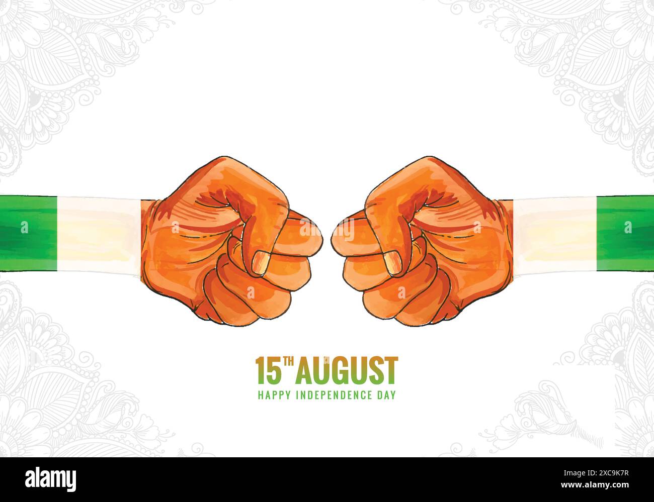 Hand holding Indian flag with happy independence day background Stock ...