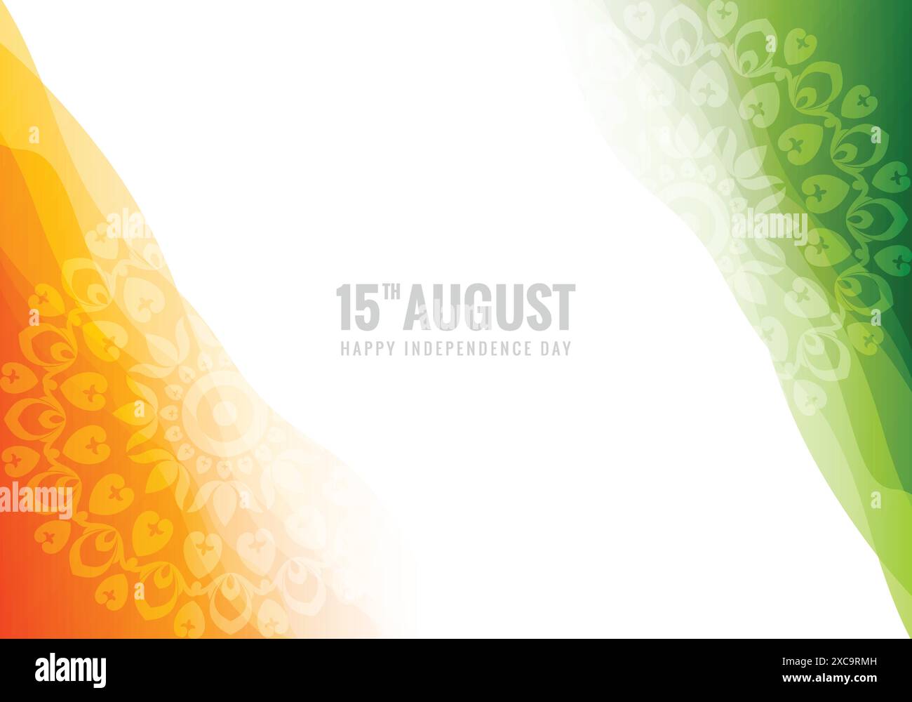 Beautiful tricolor mandala with indian flag celebration card background ...