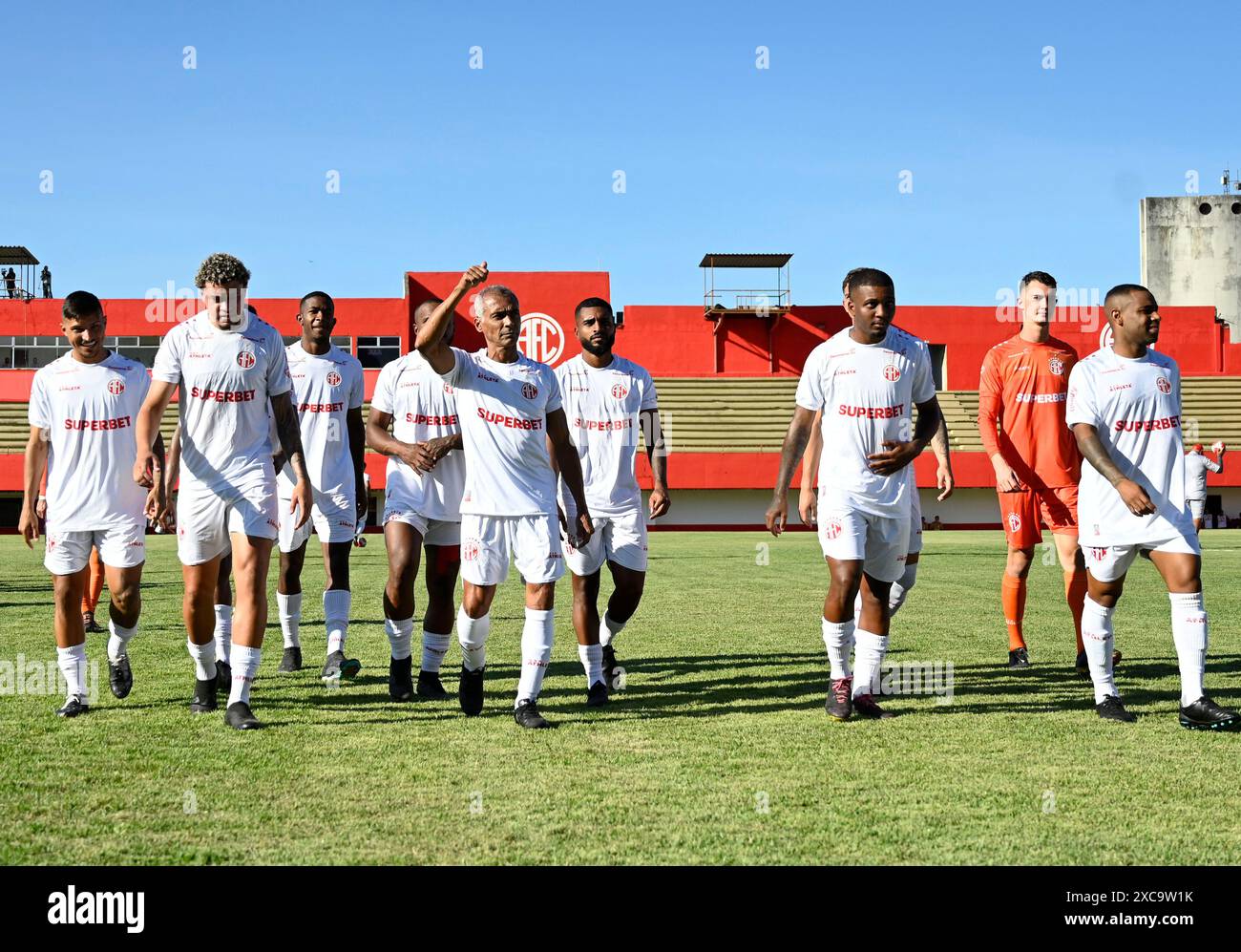 Rio de Janeiro - Brazil, June 15, 2024 Romário da América-RJ during the football match of the Carioca 2 regional competition of América RJ against Araruama, Former striker Romário, currently acting state senator in the state of Rio de Janeiro and president of the club América RJ, decided to return to playing football at the age of 58, to compete alongside his son Romarinho. Credit: Andre Paes/Alamy Live News Stock Photo