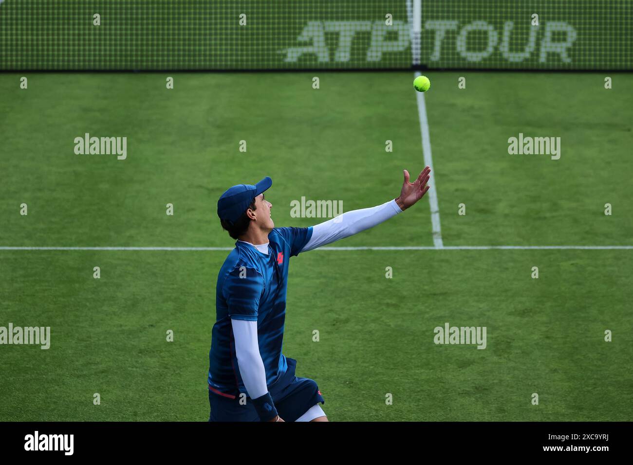 Halle Westf, Westfalen, Deutschland. 15th June, 2024. Adam Walton (AUS) serves during the 31. TERRA WORTMANN OPEN, ATP500 - Mens Tennis (Credit Image: © Mathias Schulz/ZUMA Press Wire) EDITORIAL USAGE ONLY! Not for Commercial USAGE! Stock Photo