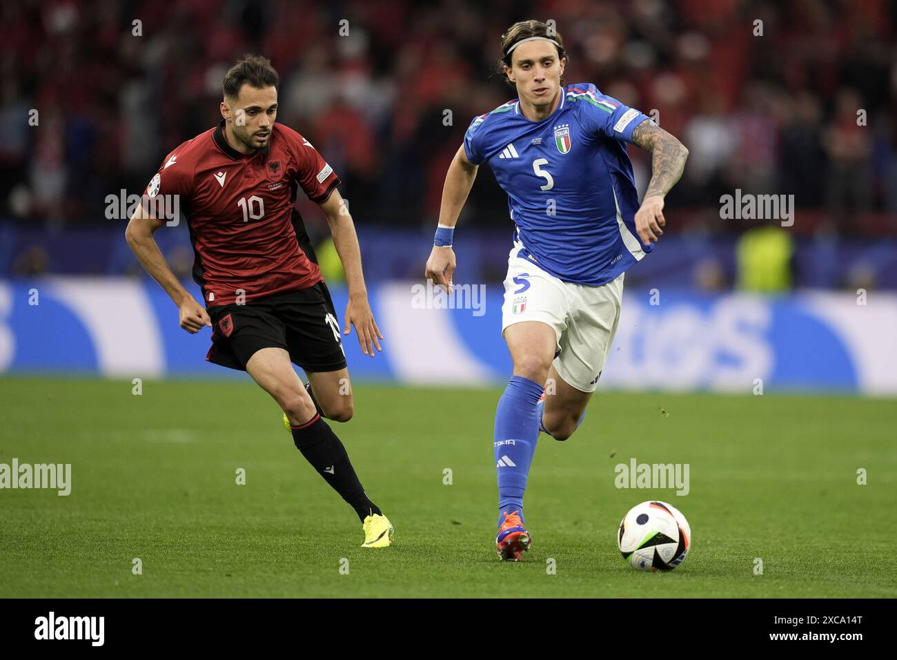 Dortmund, Germany. 15th June, 2024. Italy's Riccardo Calafiori And ...