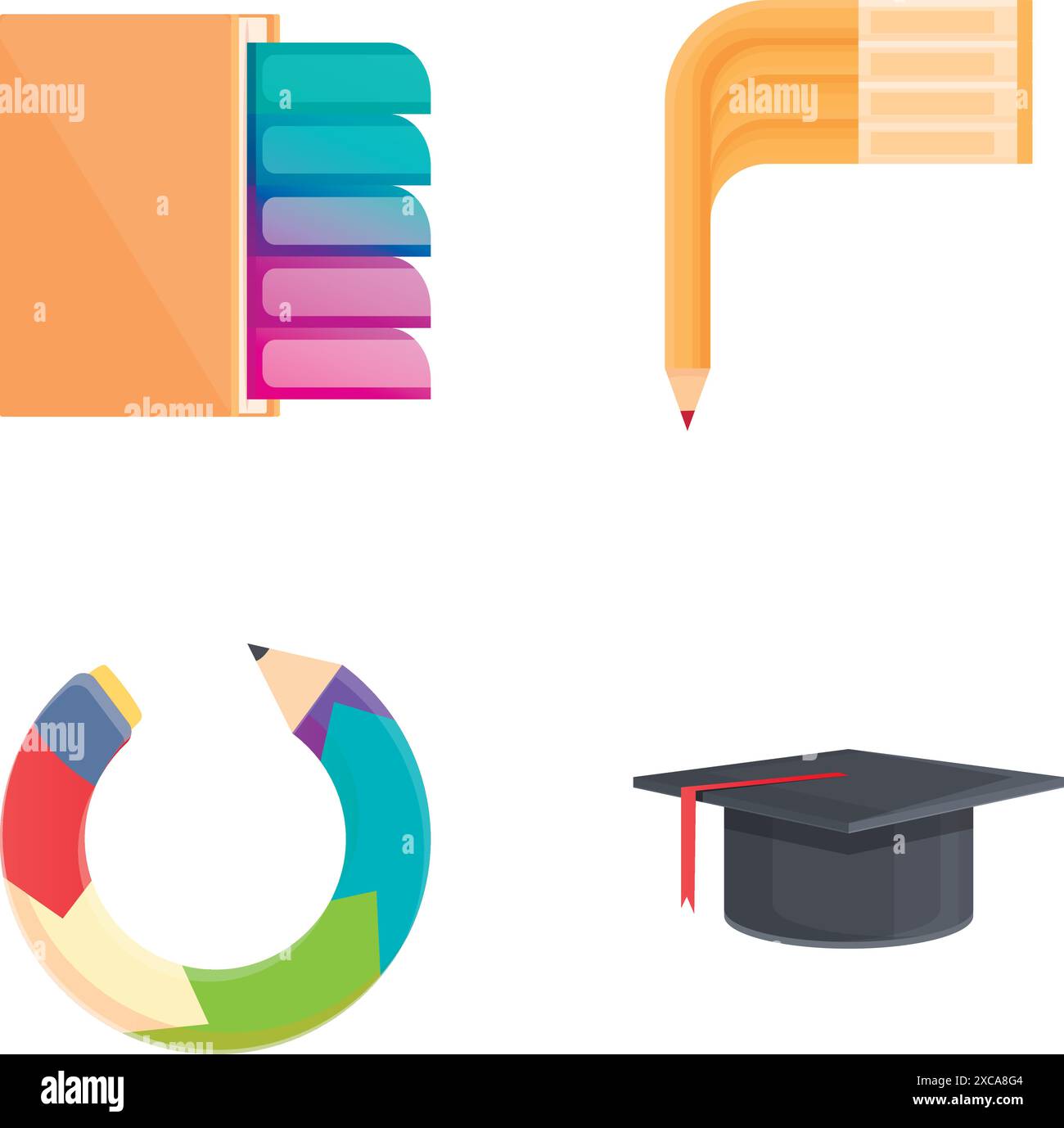 Vibrant collection education icons hi-res stock photography and images ...