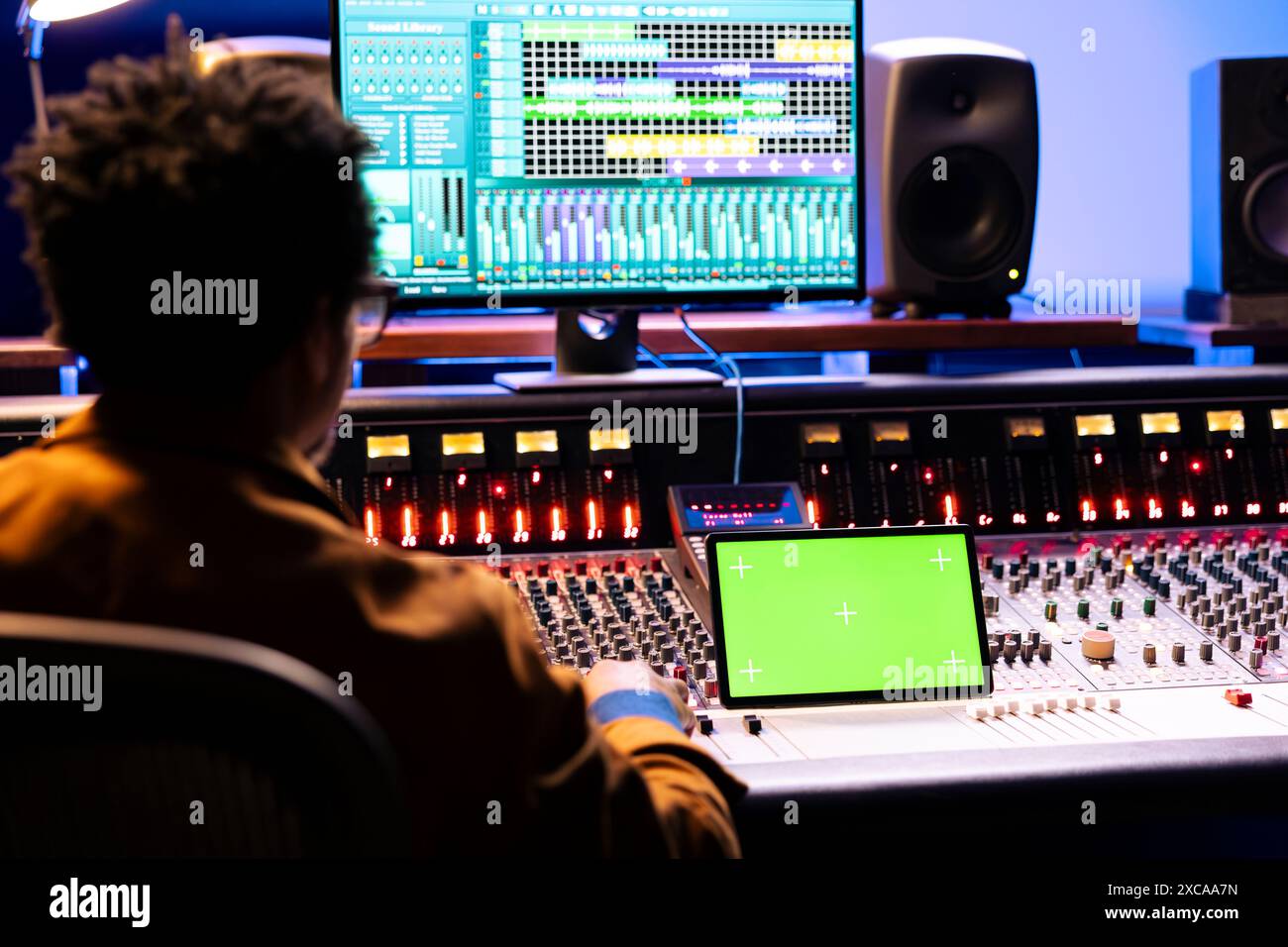 Tracking engineer processing mixing hi-res stock photography and images ...