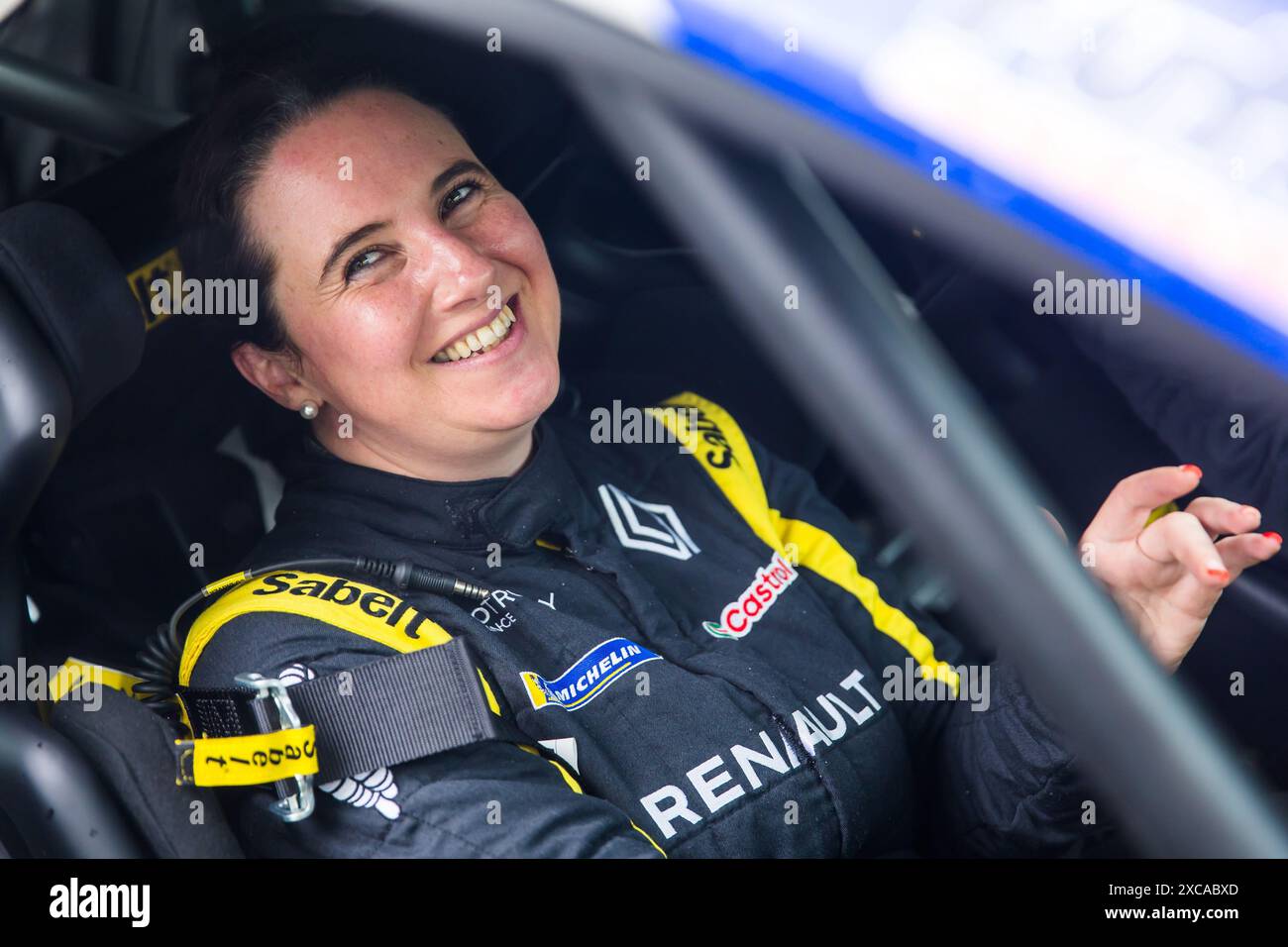 Gérardmer, France. 15th June 2024. OLEA Charlotte, PAGES Cécile, Renault Clio Rally5, portrait during the Rallye Vosges - Grand-Est 2024, 4th round of the Championnat de France des Rallyes 2024, from June 15 to 16 in Gérardmer, France - Photo Bastien Roux/DPPI Credit: DPPI Media/Alamy Live News Stock Photo