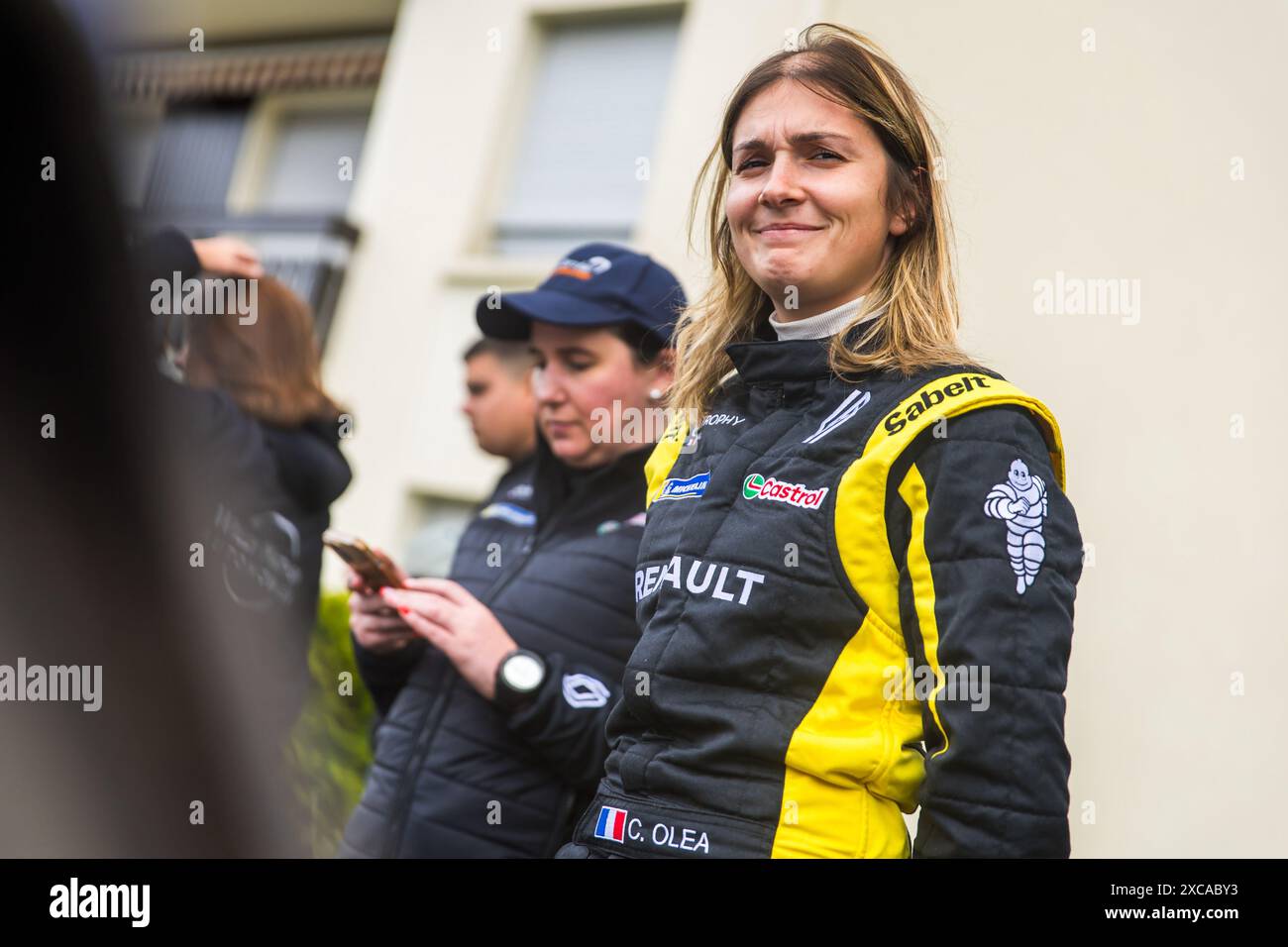 Gérardmer, France. 15th June 2024. OLEA Charlotte, PAGES Cécile, Renault Clio Rally5, portrait during the Rallye Vosges - Grand-Est 2024, 4th round of the Championnat de France des Rallyes 2024, from June 15 to 16 in Gérardmer, France - Photo Bastien Roux/DPPI Credit: DPPI Media/Alamy Live News Stock Photo