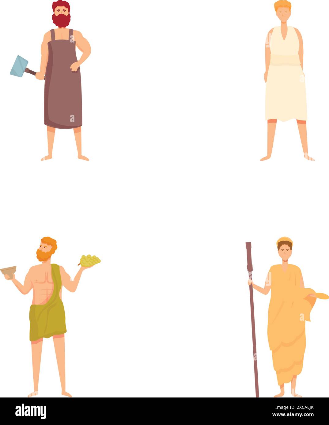 Collection of ancient roman characters in traditional attire, depicted ...