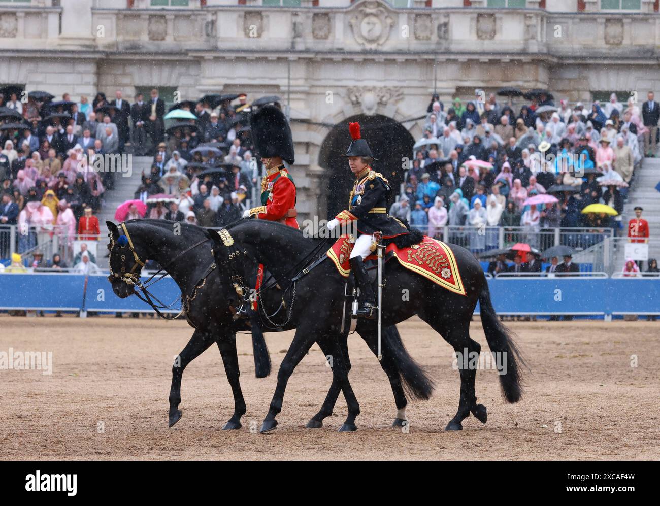 London UK 15th June 2024 Princess Anne Rides on the horse Through the