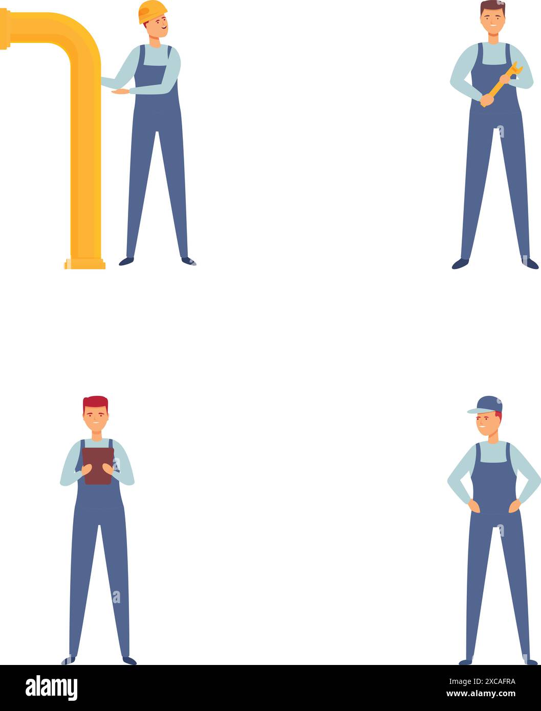 Plumbers Vector File Collection of four vector illustrations featuring plumbers in various ...
