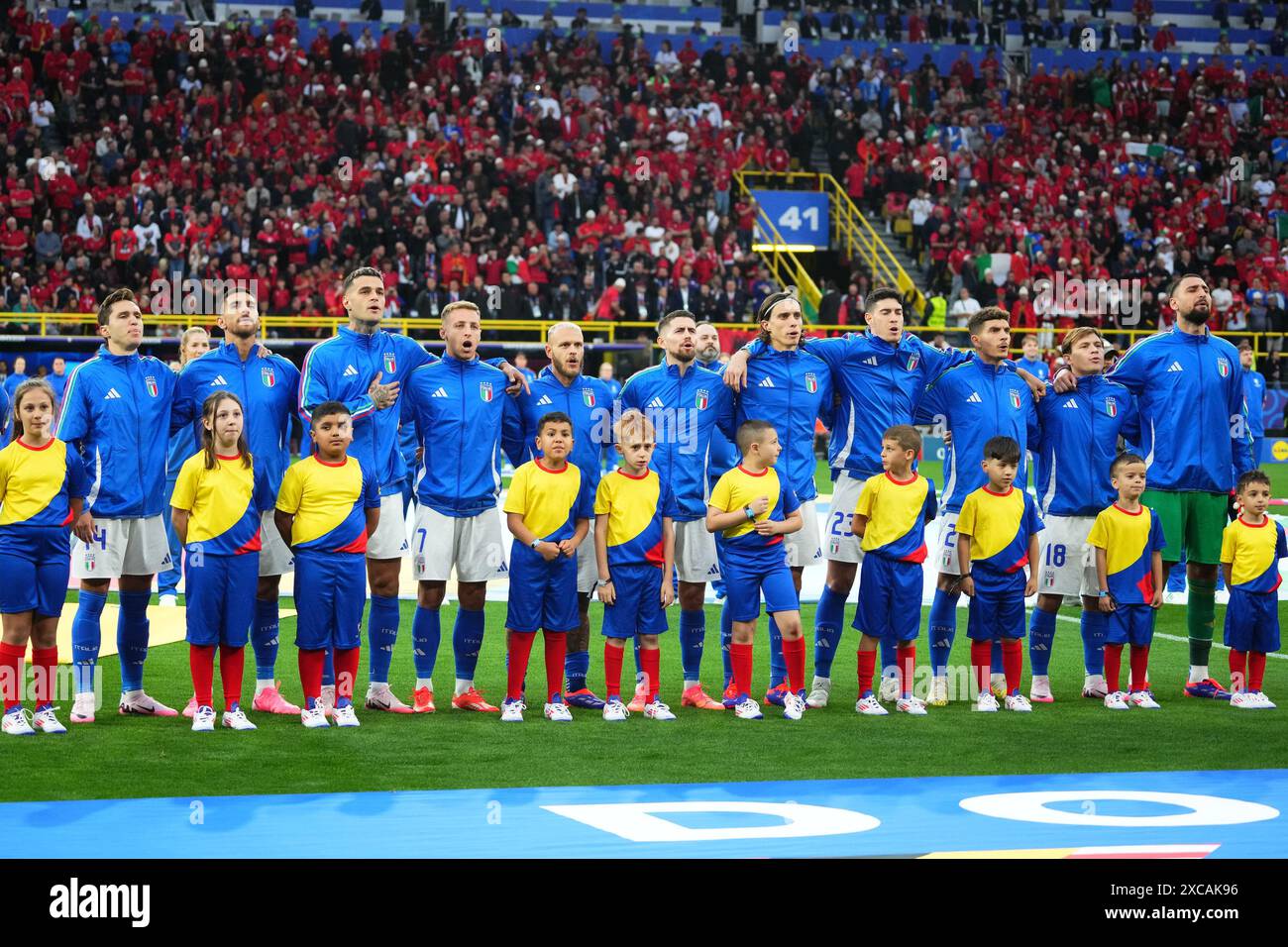 Dortmund, Germany. 15th June, 2024. Italy national team during the UEFA Euro 2024 match between Italy and Albania, Group B, date 1, played at BVB Stadion on June 15, 2024 in Dortmund, Germany. (Photo by Sergio Ruiz/PRESSINPHOTO) Credit: PRESSINPHOTO SPORTS AGENCY/Alamy Live News Stock Photo