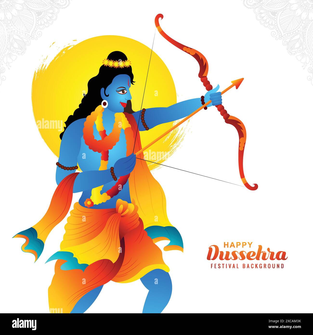Illustration of lord rama indian holiday card happy dussehra festival ...