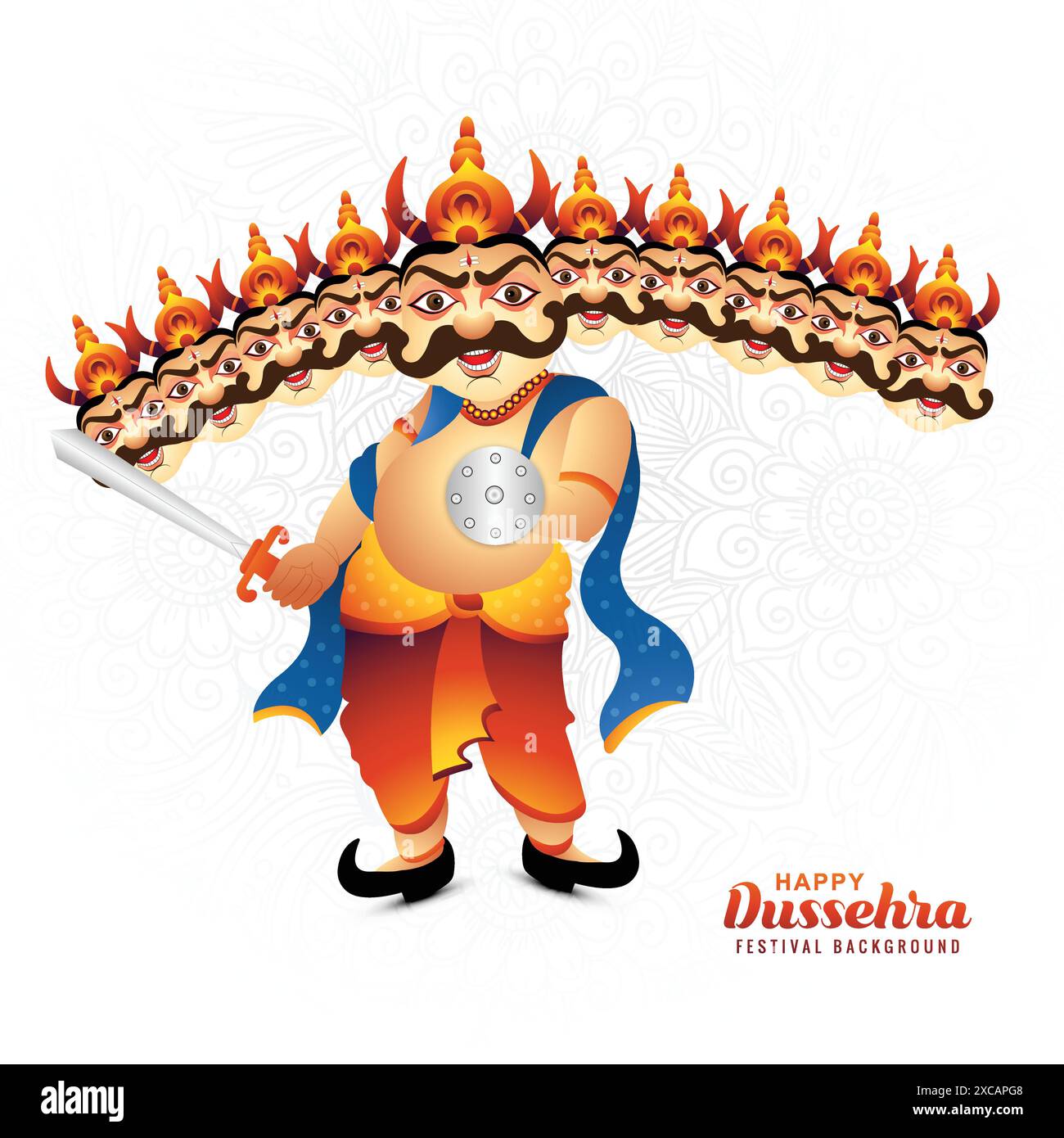 Angry Face Ravan Happy dussehra celebration angry ravan with ten heads and bow card ...