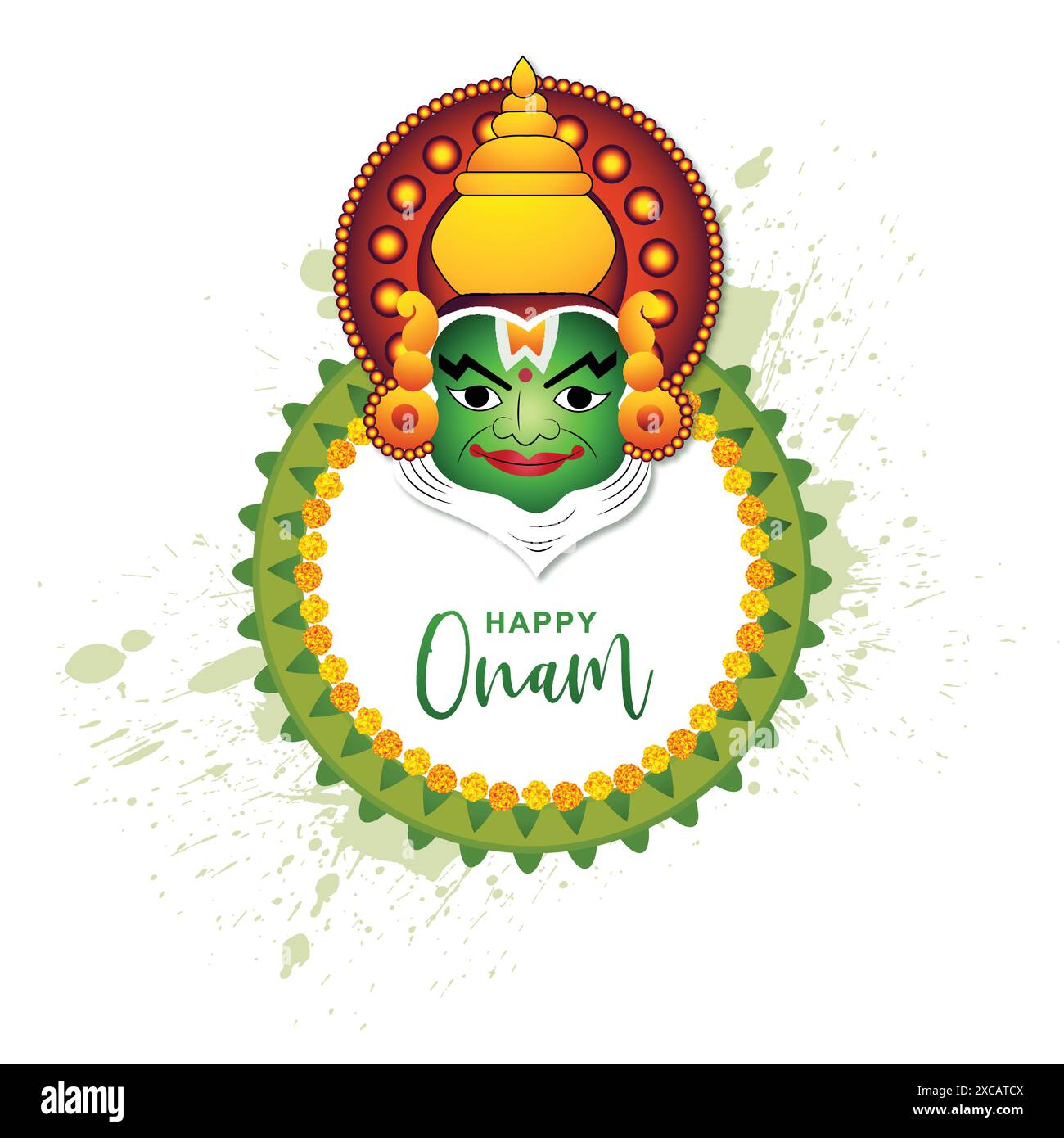 Illustration of greeting card for south indian festival onam with ...