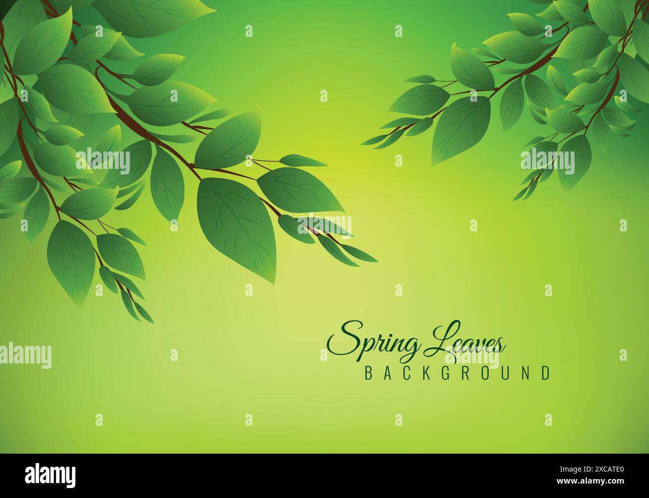 Illustration nature background with green leaves Stock Vector Image ...