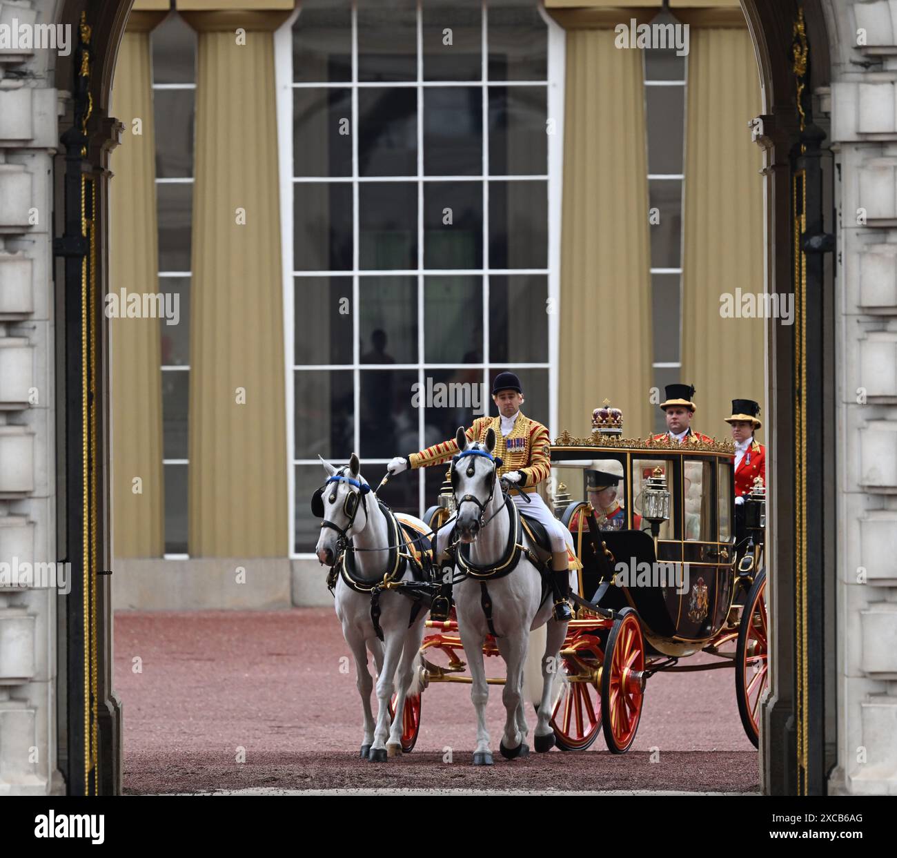 15th June 2024, London, UK. King Charles III and Queen Camilla leave