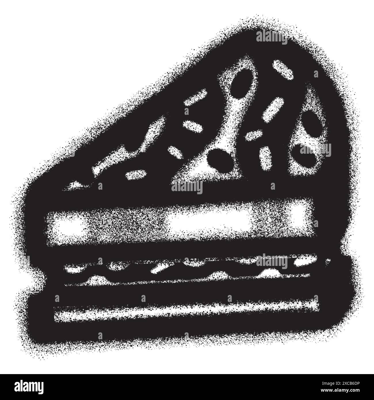 Sandwich logo in urban graffiti style with black spray paint. vector illustration. Stock Vector