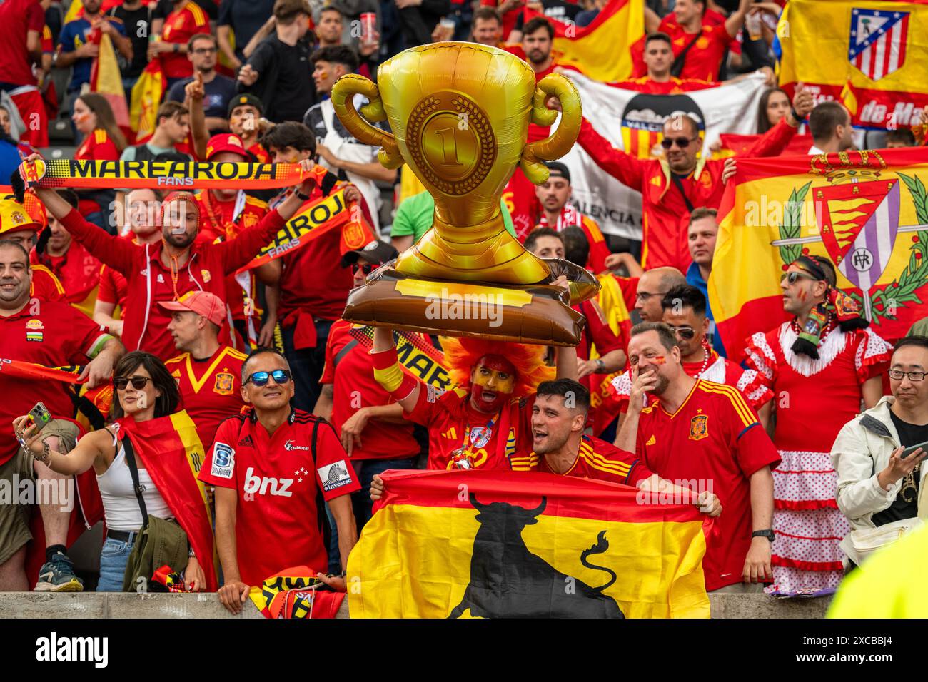 Spain Fans Berlin, Germany. 15th, June 2024. Football fans of Spain seen on the ...