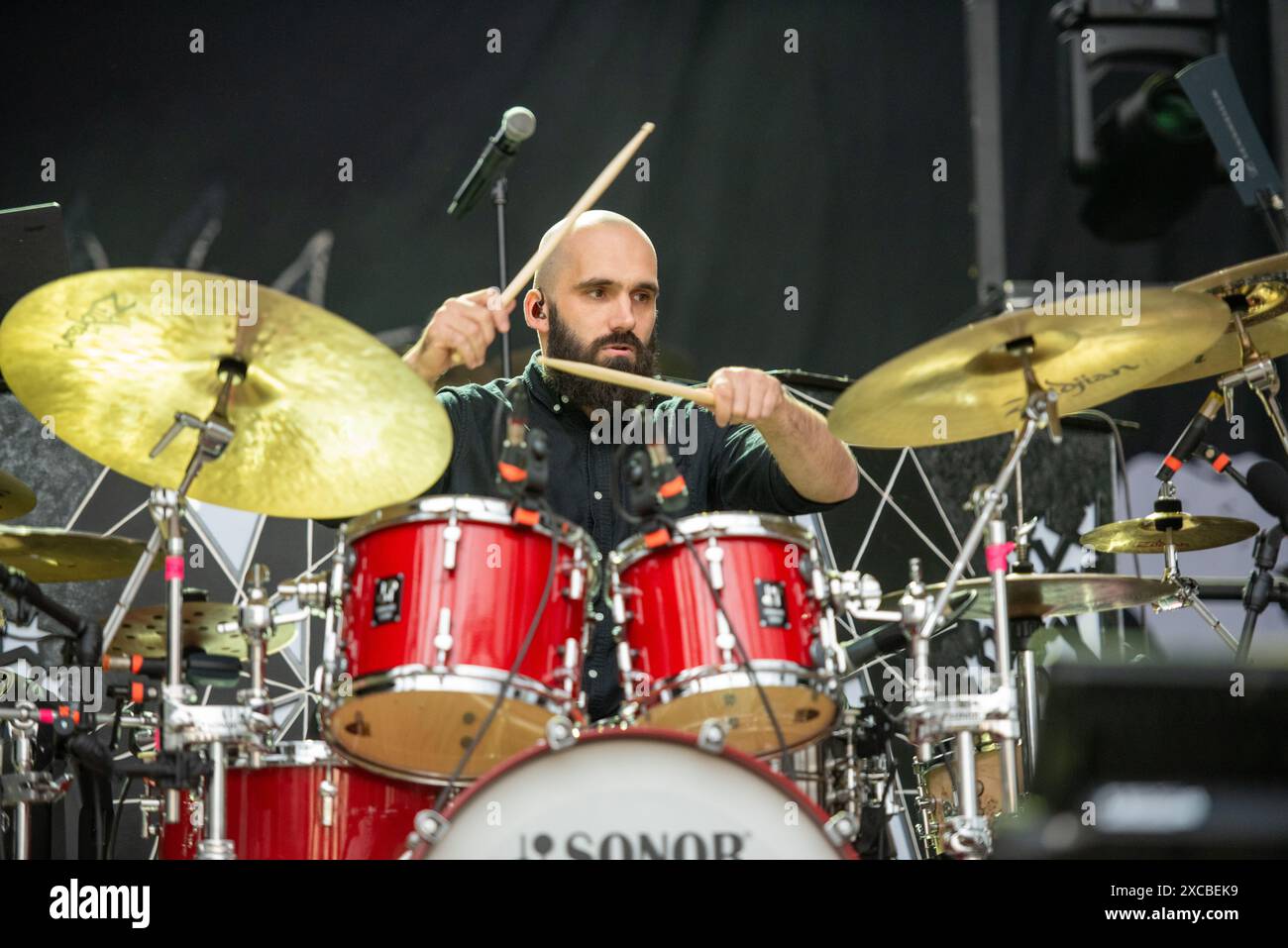 June 11, 2024: Chris Allison of Plini performs at Carroponte in Milan, Italy Stock Photo