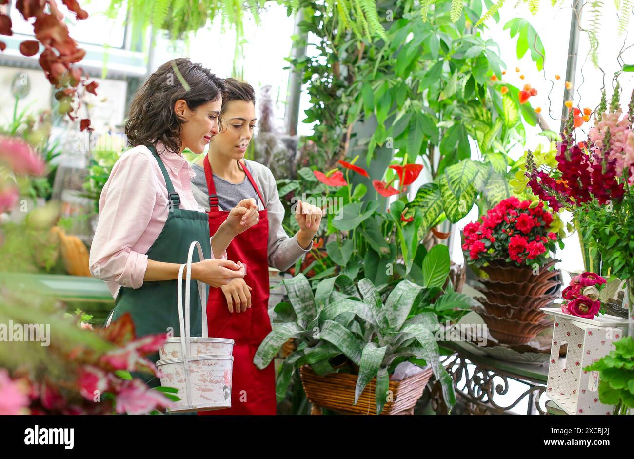 Florists in flower shop Stock Photo