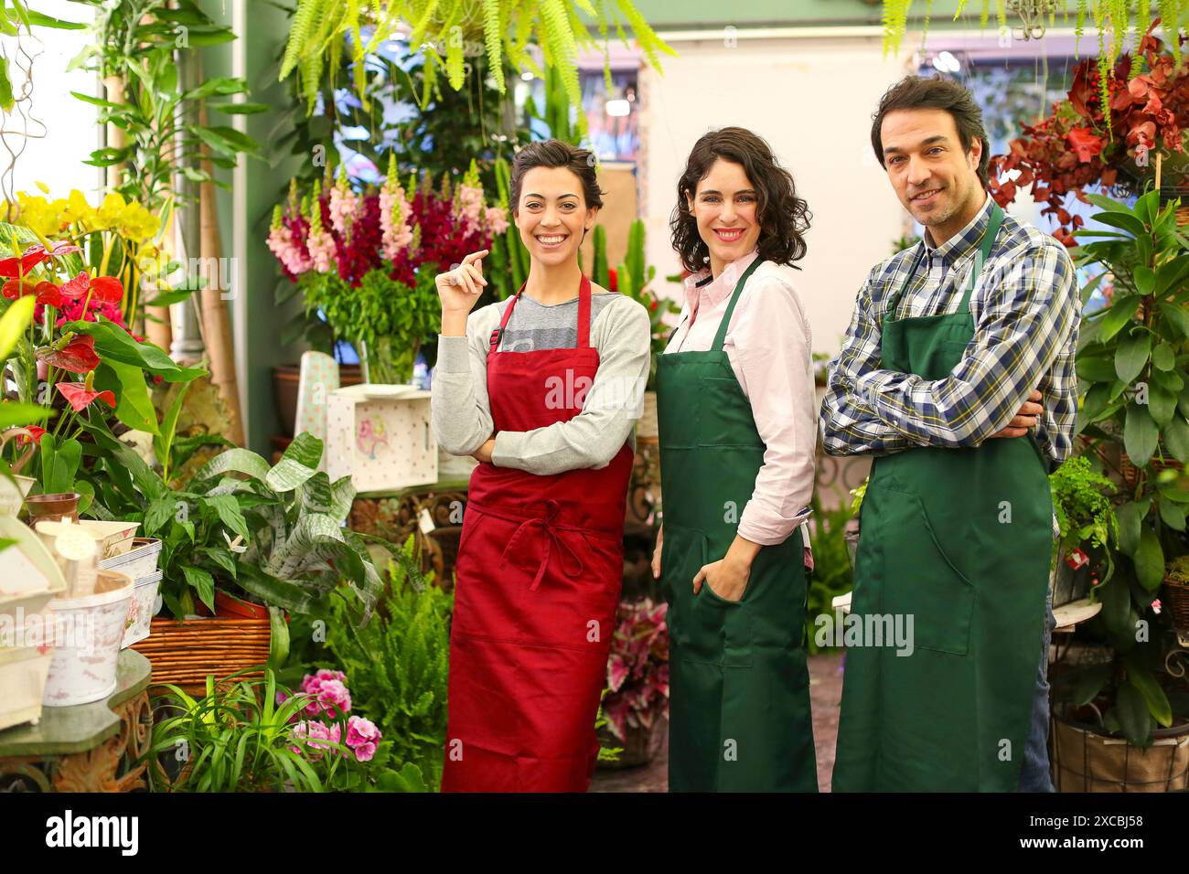 Florists in flower shop Stock Photo