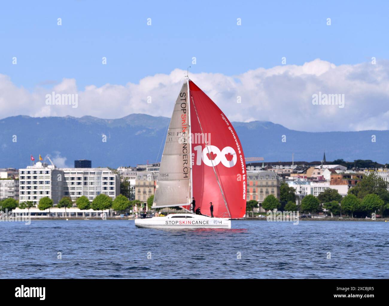 Geneva, Switzerland. 15th June, 2025. Sailors compete during the 85th