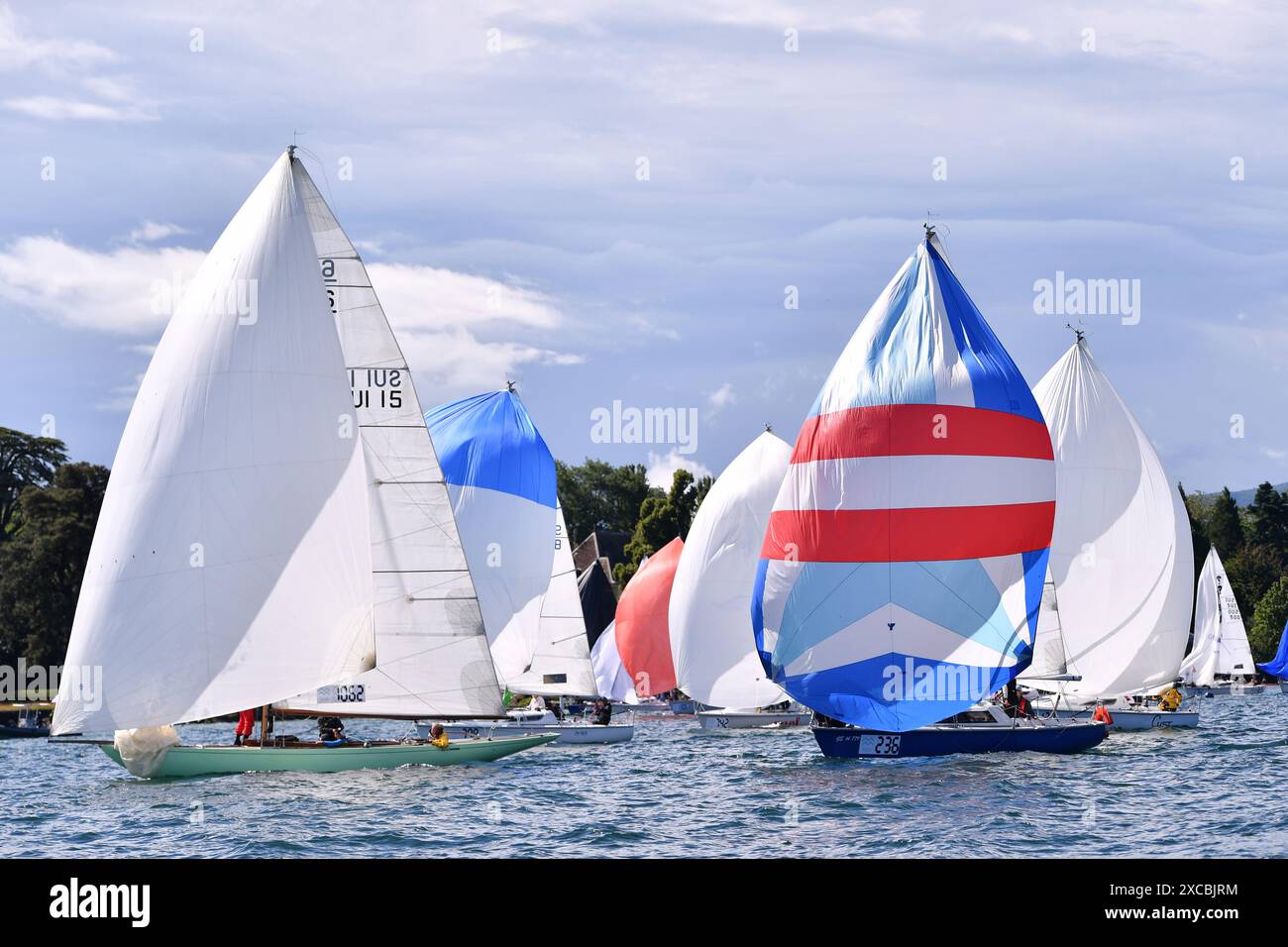 Geneva, Switzerland. 15th June, 2024. Sailors compete during the 85th