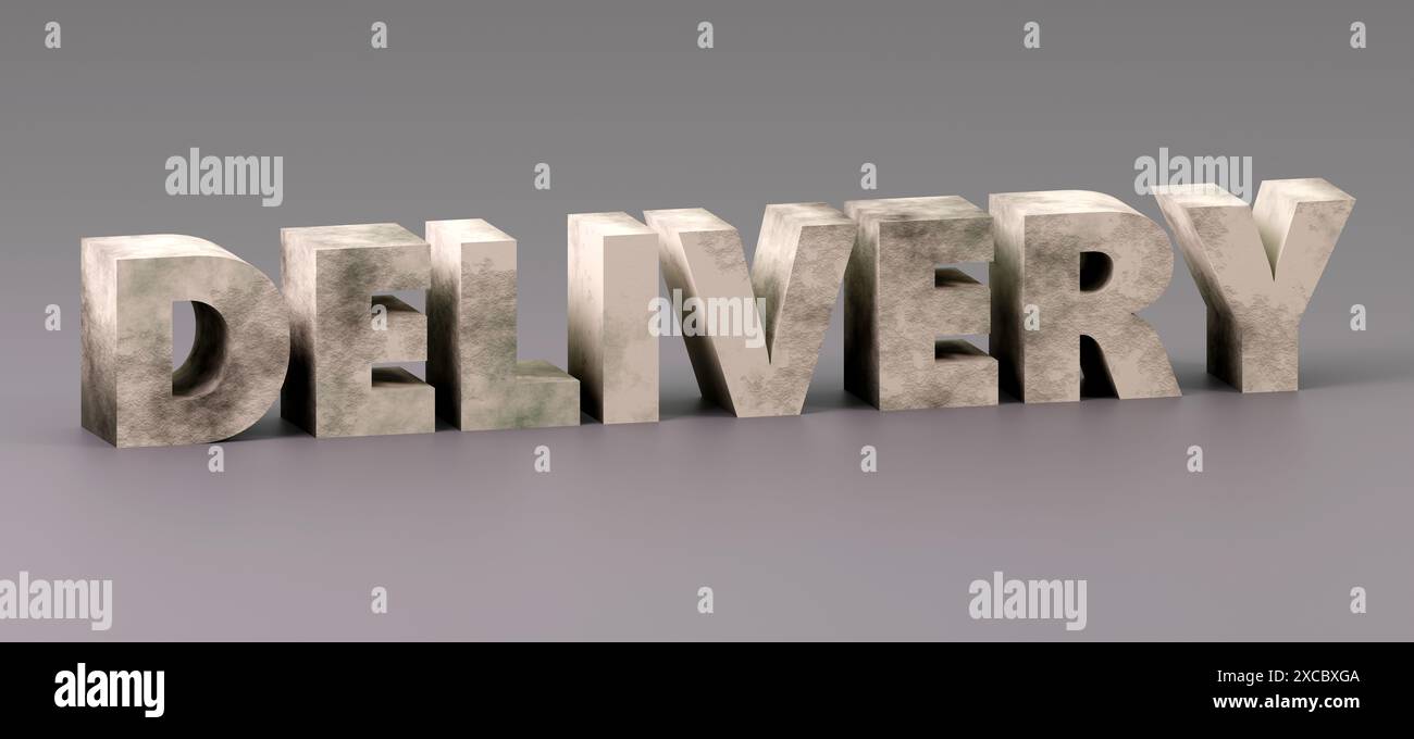Photo inspiration: Picture Idea: 3D Render Sign Delivery Made By Concrete And Light Background