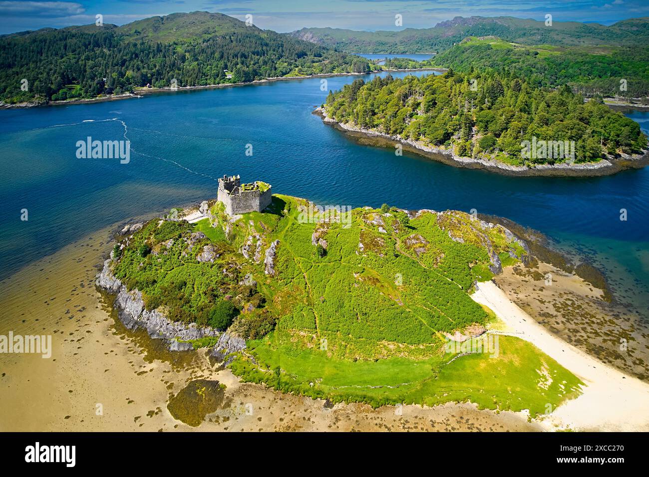 Castle Tioram ruins on Eilean Tioram Island in Loch Moidart Scotland