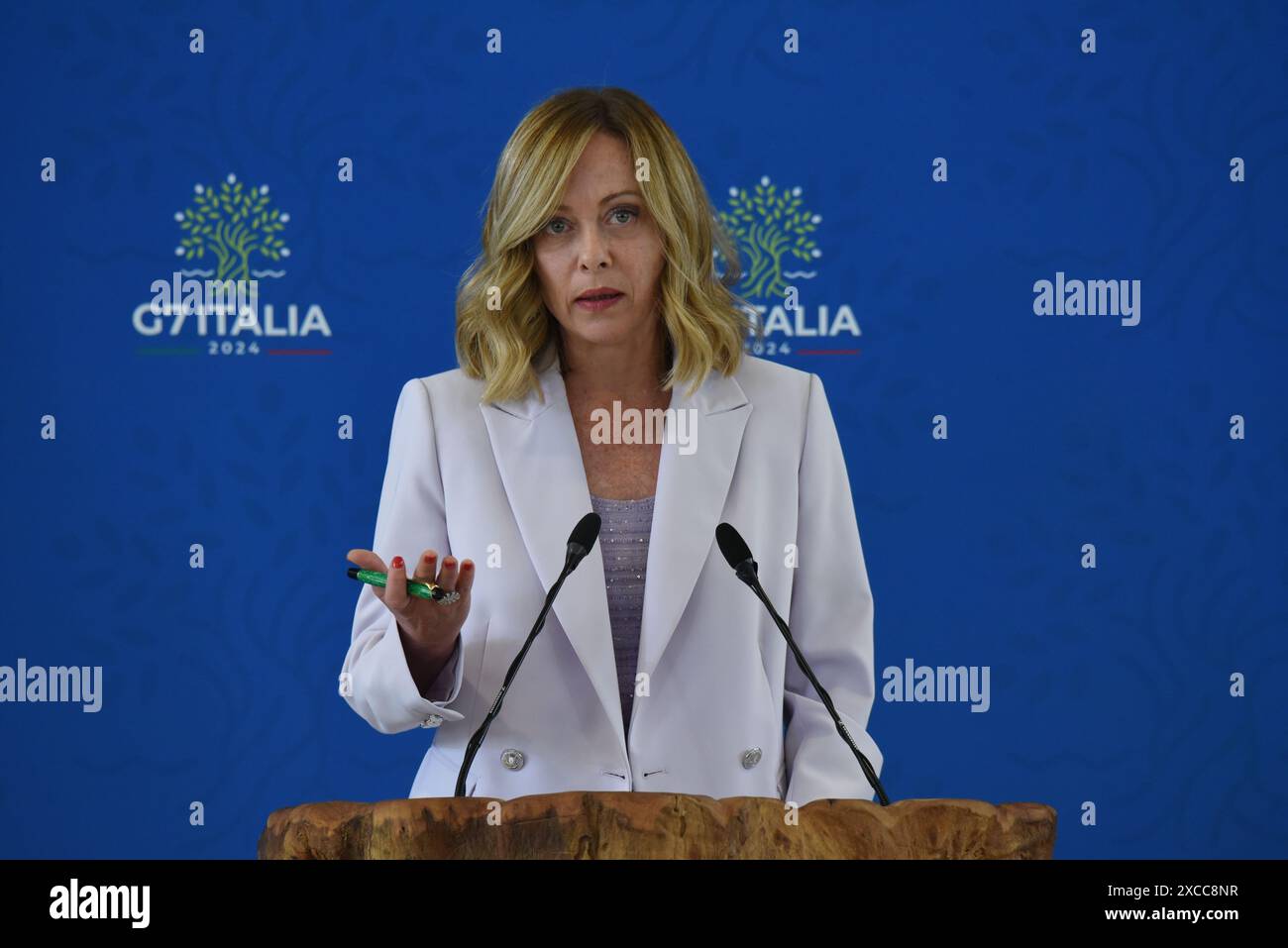 Fasano, Italy. 15th June, 2024. The Italian Prime Minister Giorgia