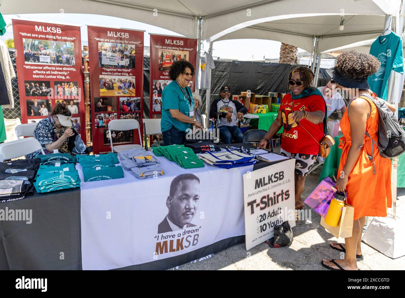 Juneteenth Santa Barbara Celebrates the national recognition of Black Freedom Day with a block party held in the historically Black community of Santa Barbara, CA, now known as the Funk Zone on June 15, 2024. (Photo by Rod Rolle/Sipa USA) Credit: Sipa USA/Alamy Live News Stock Photo