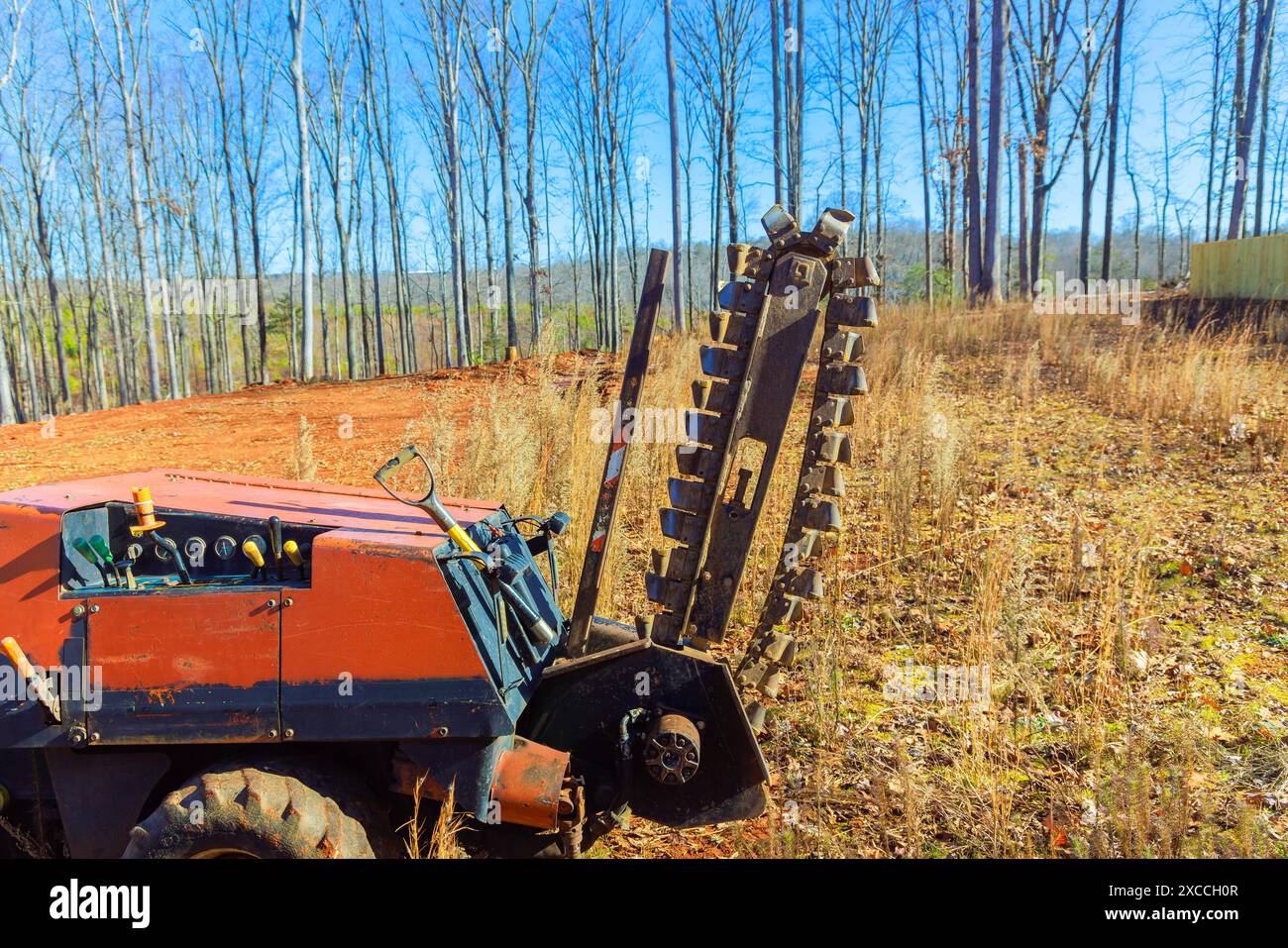 It is trencher cable plow tractor that is used to lay fiber optic ...