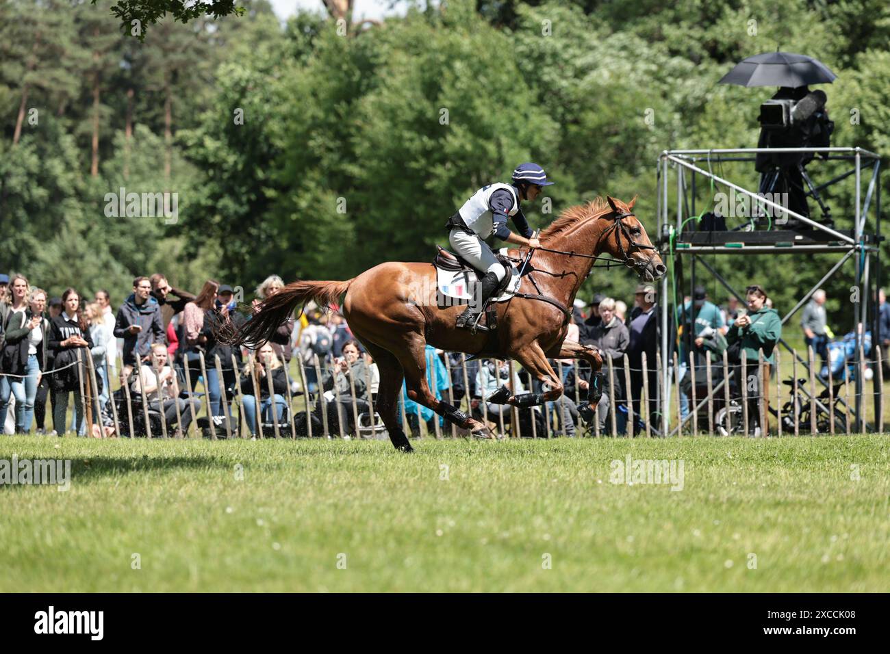 Luhmuhlen, Germany. 15th June 2024. Benjamin Massie of France with Figaro Fonroy during the CCI4
