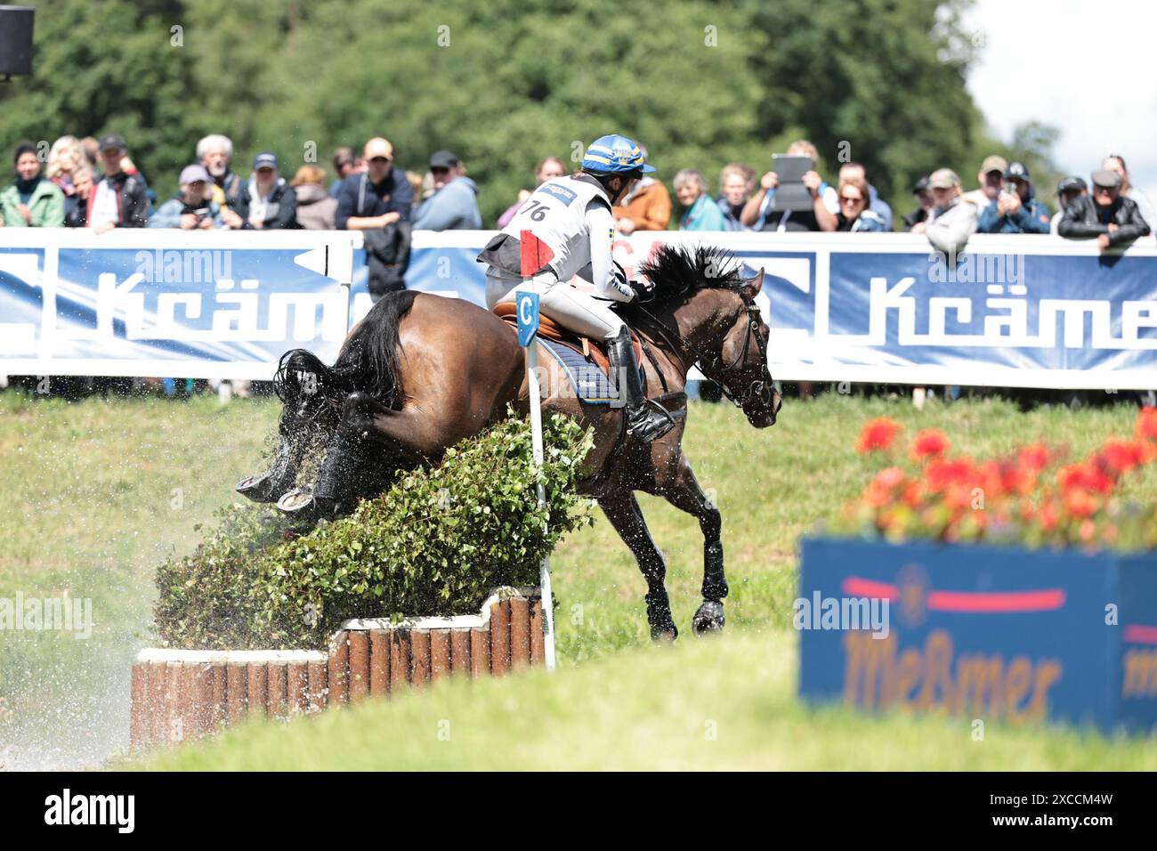 Malin Asai of Sweden with Golden Midnight during the CCI4* cross