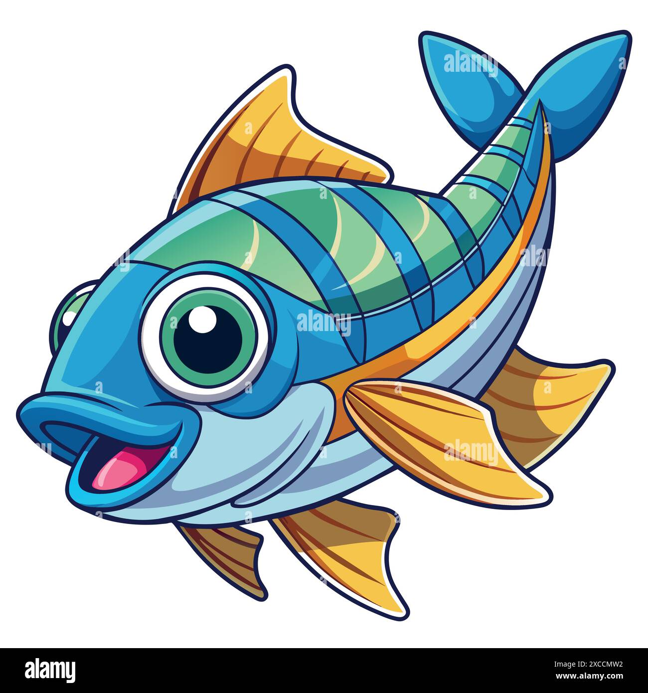 Atlantic Mackerel fish flies vector kawaii. AI generated image. Clipart ...